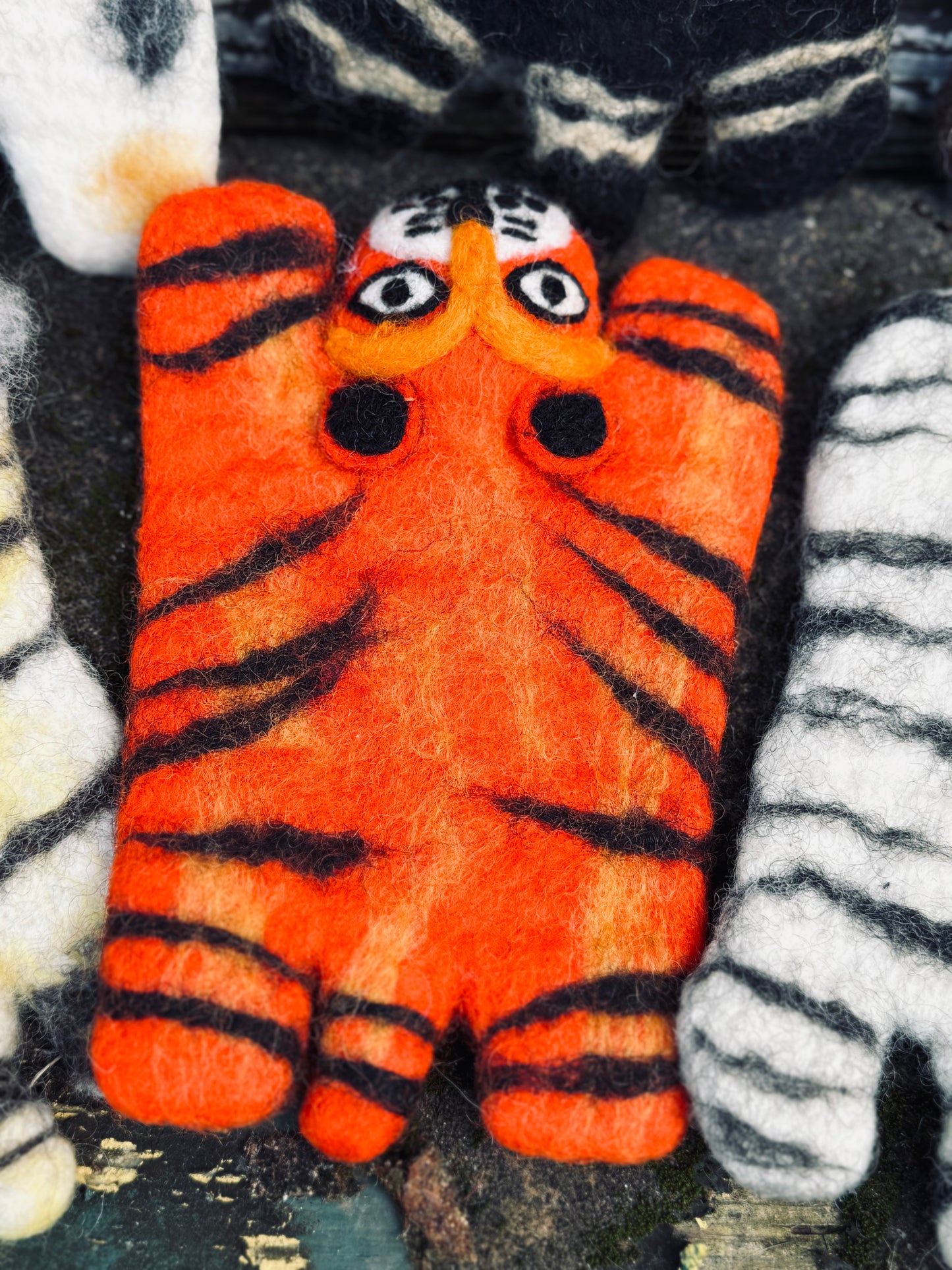 Handmade Felt Animal Coaster – Jungle Friends Collection 🐯🦓🦁