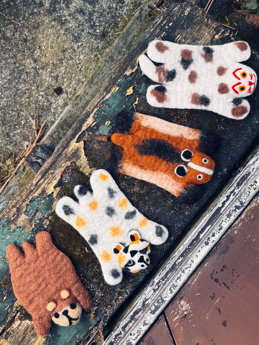 Handmade Felt Animal Coaster – Farm Friends Collection 🐻🐮🐴