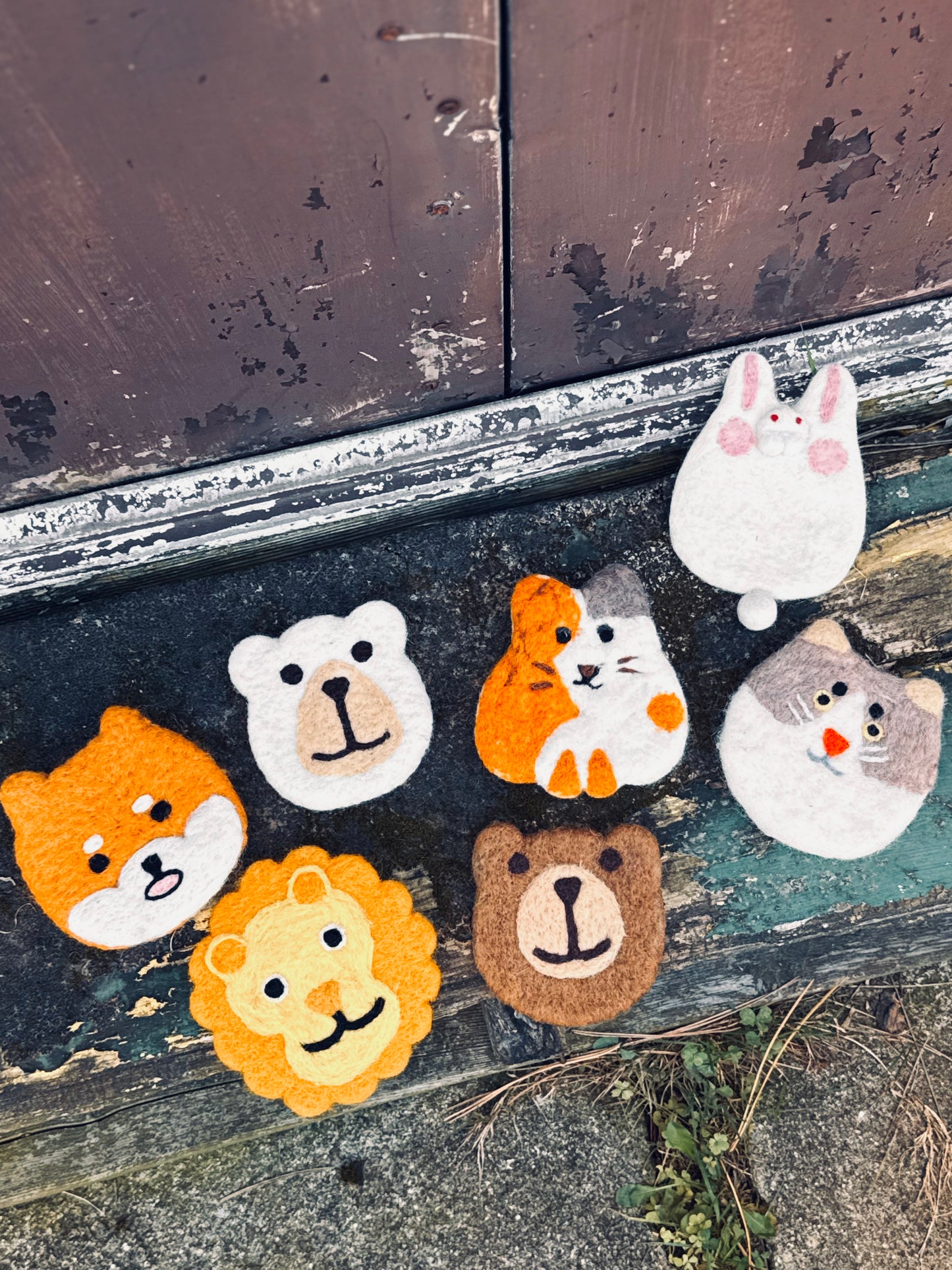 Handmade Felt Animal Face Coaster – Mini Friends Collection 🐰🐻🦁🐱