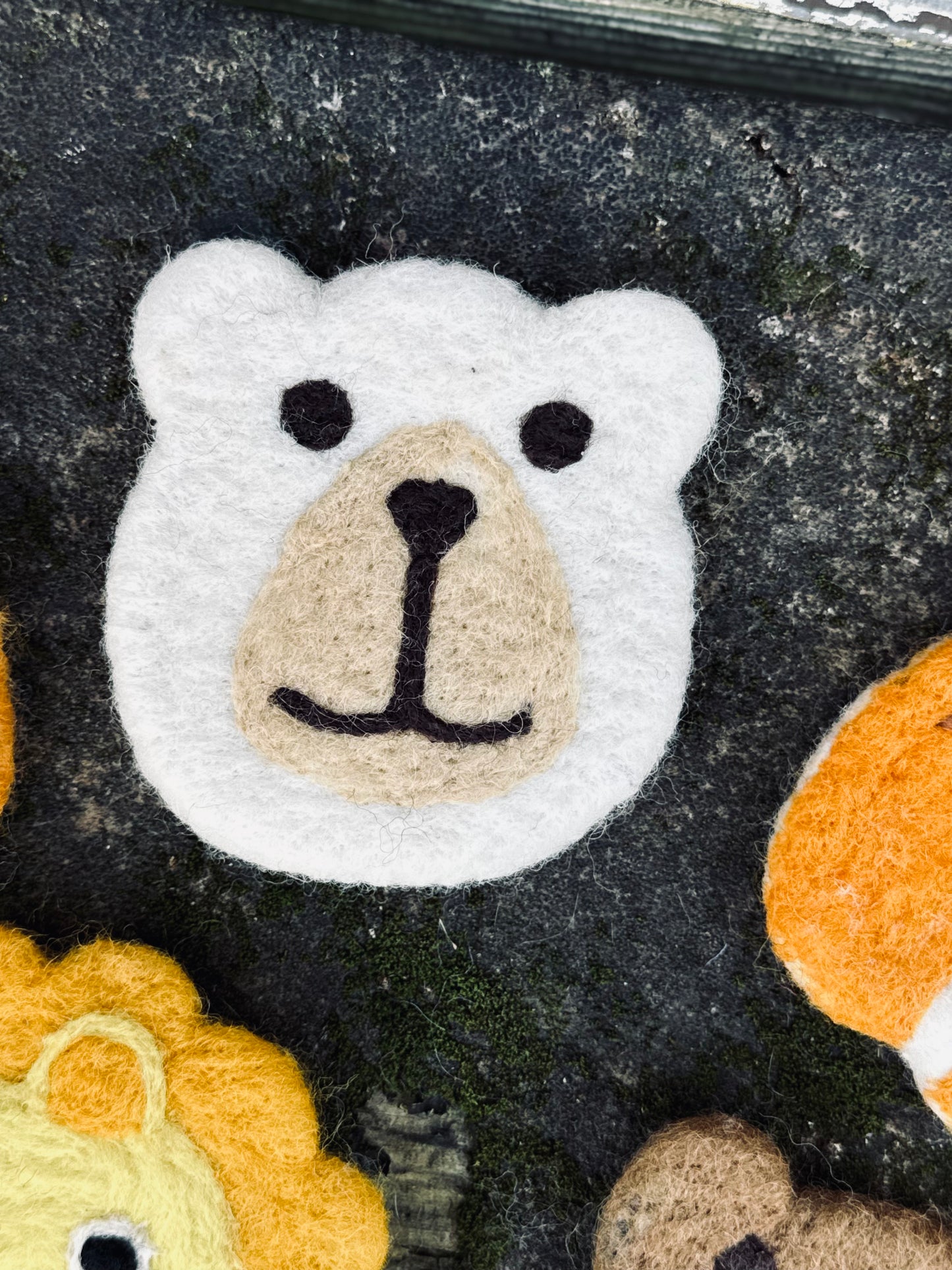 Handmade Felt Animal Face Coaster – Mini Friends Collection 🐰🐻🦁🐱