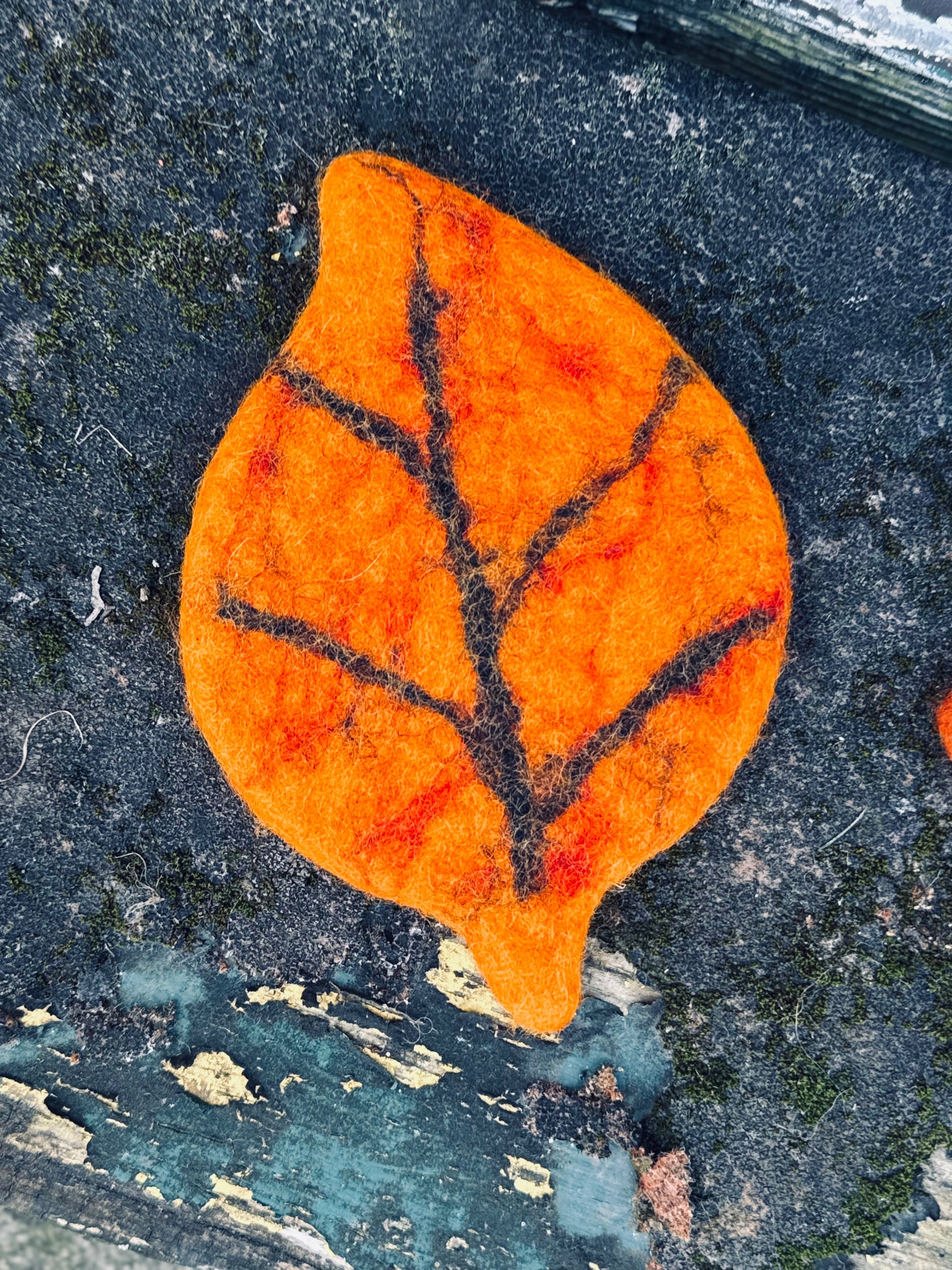 Handmade Felt Leaf Coaster – Autumn Collection 🍁🍂