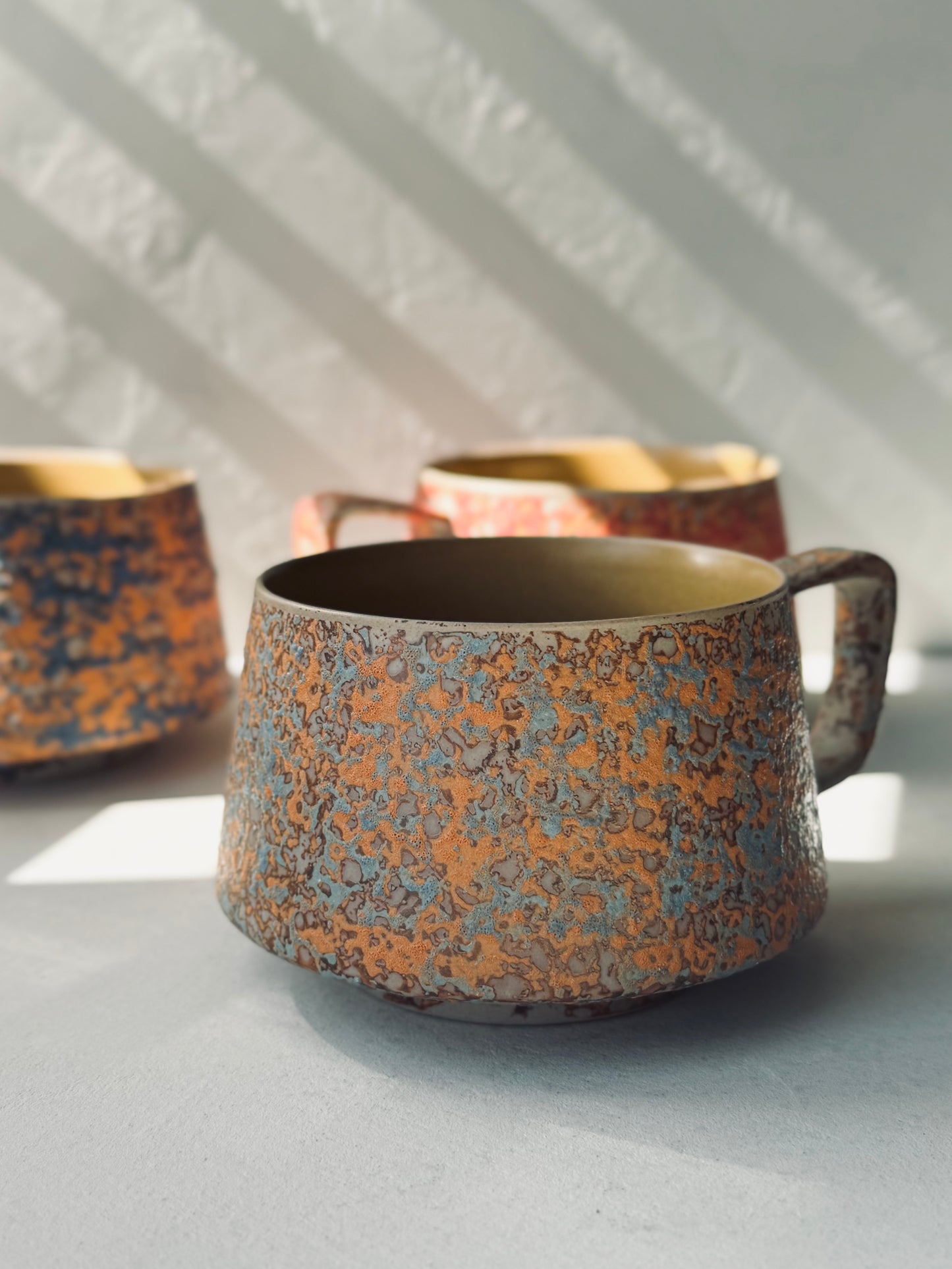 Textured Ceramic Mug – Ocean Ember Edition