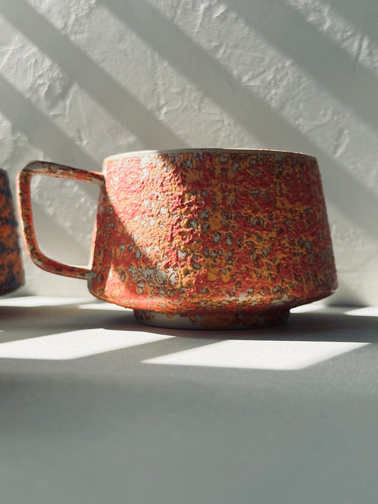 Textured Ceramic Mug – Lava Sunset Edition