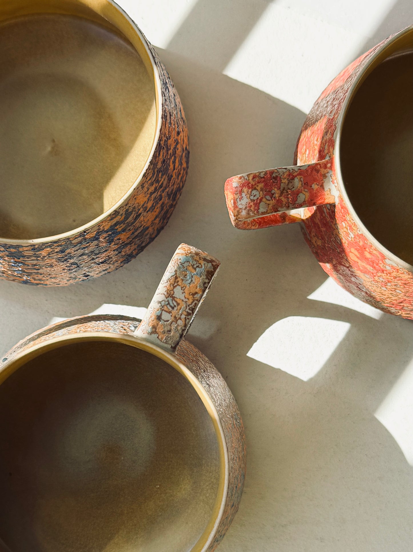 Textured Ceramic Mug – Ocean Ember Edition