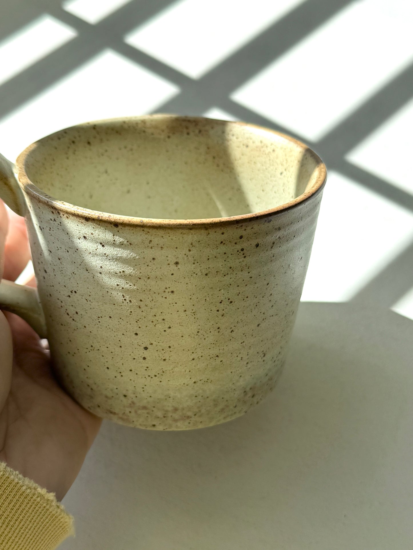 BoHo Bronte Minimalist Clay Mug – Sand Speckle Edition