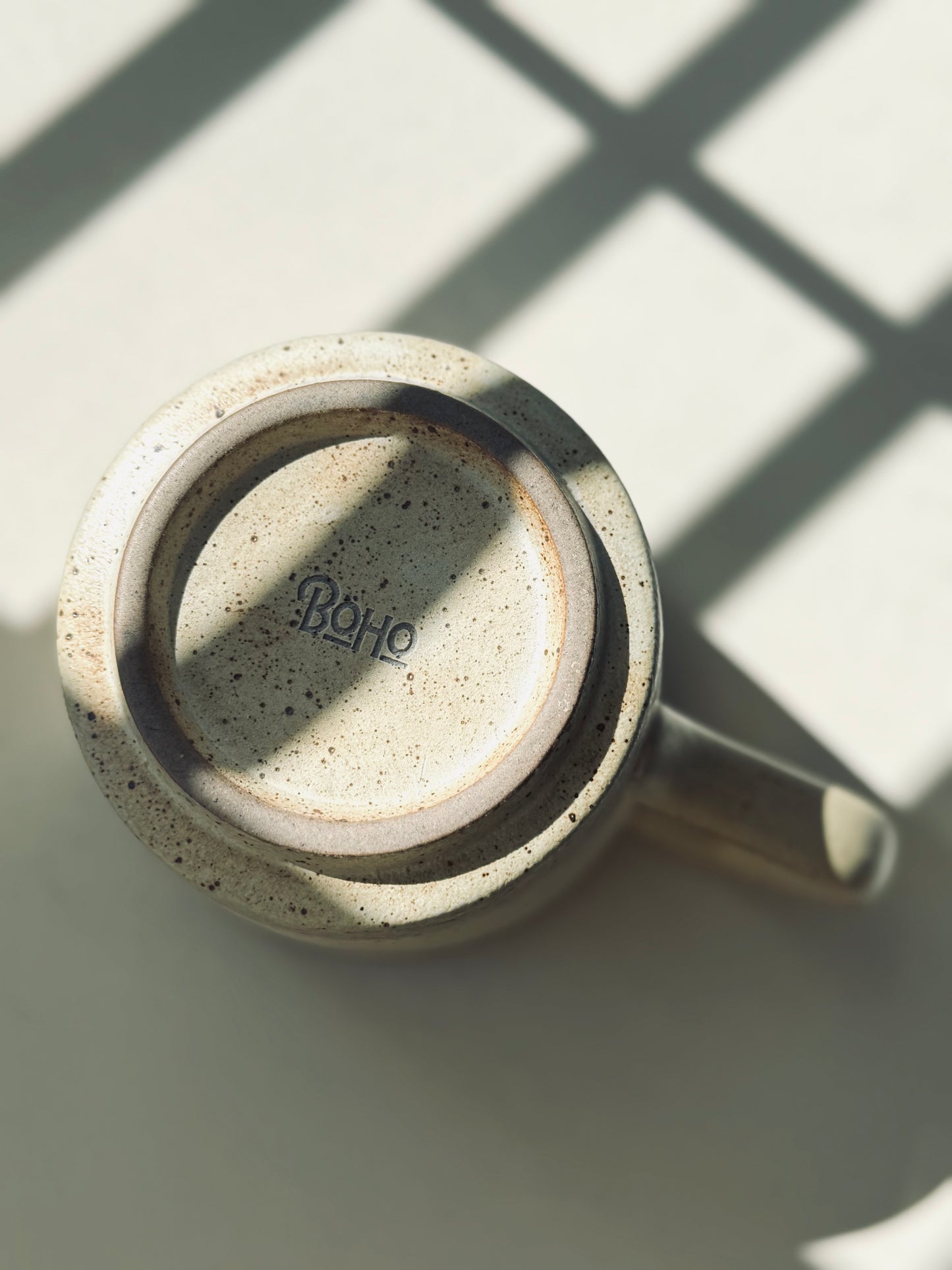 BoHo Bronte Minimalist Clay Mug – Sand Speckle Edition