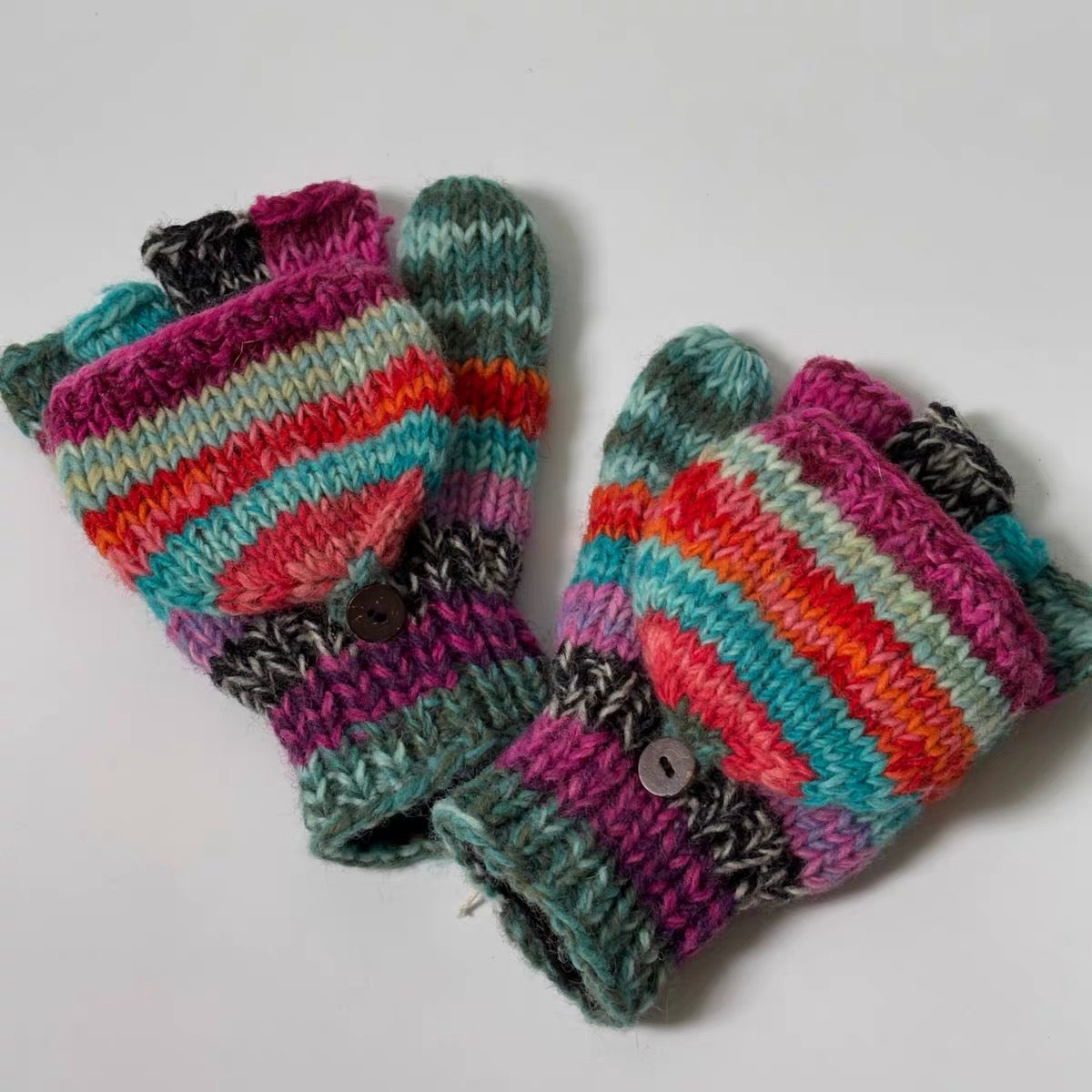 Hand Knit Wool Mittens & Gloves – Fleece Lined, One of a Kind, Handmade in Nepal