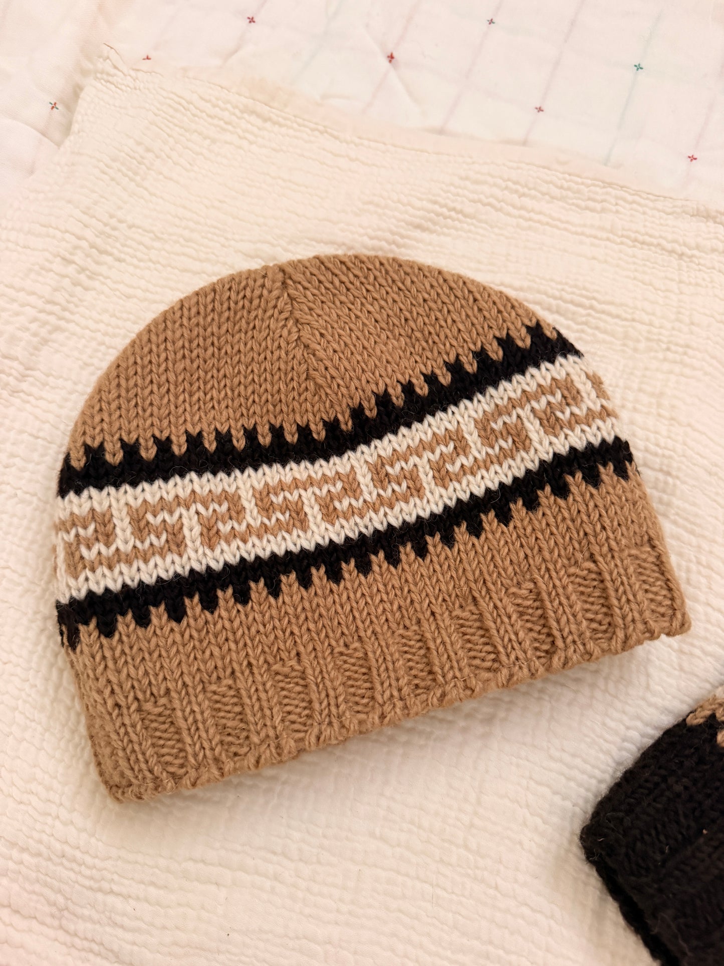 Hand Knit Wool Beanie | Unisex Nepal Wool Hat | Fair Isle Winter Hat | Warm Knit Beanie | Handmade in Nepal