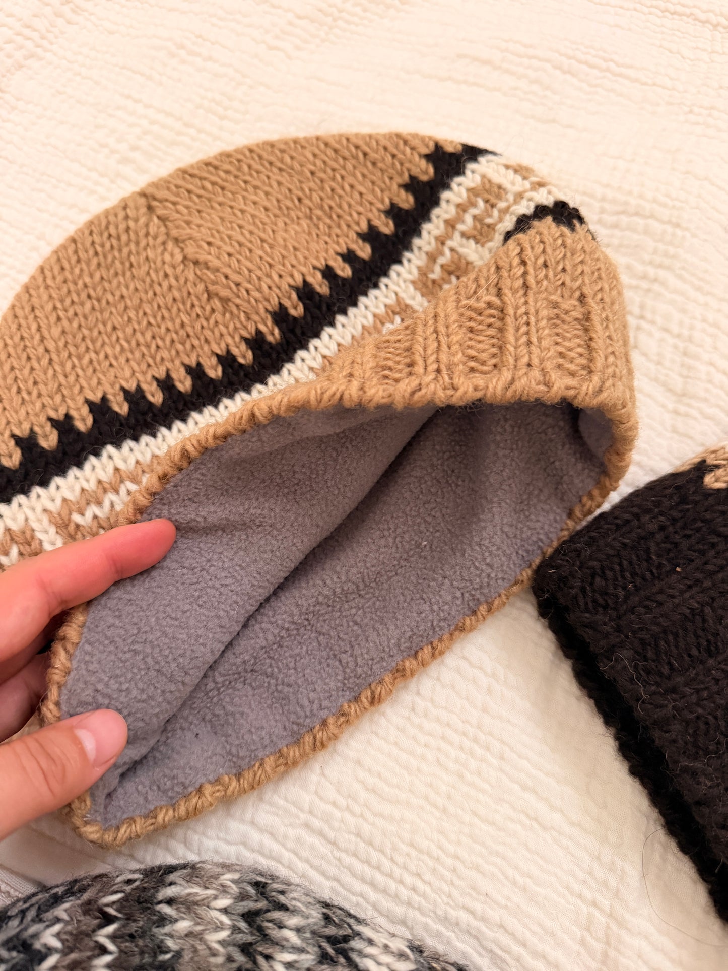 Hand Knit Wool Beanie | Unisex Nepal Wool Hat | Fair Isle Winter Hat | Warm Knit Beanie | Handmade in Nepal