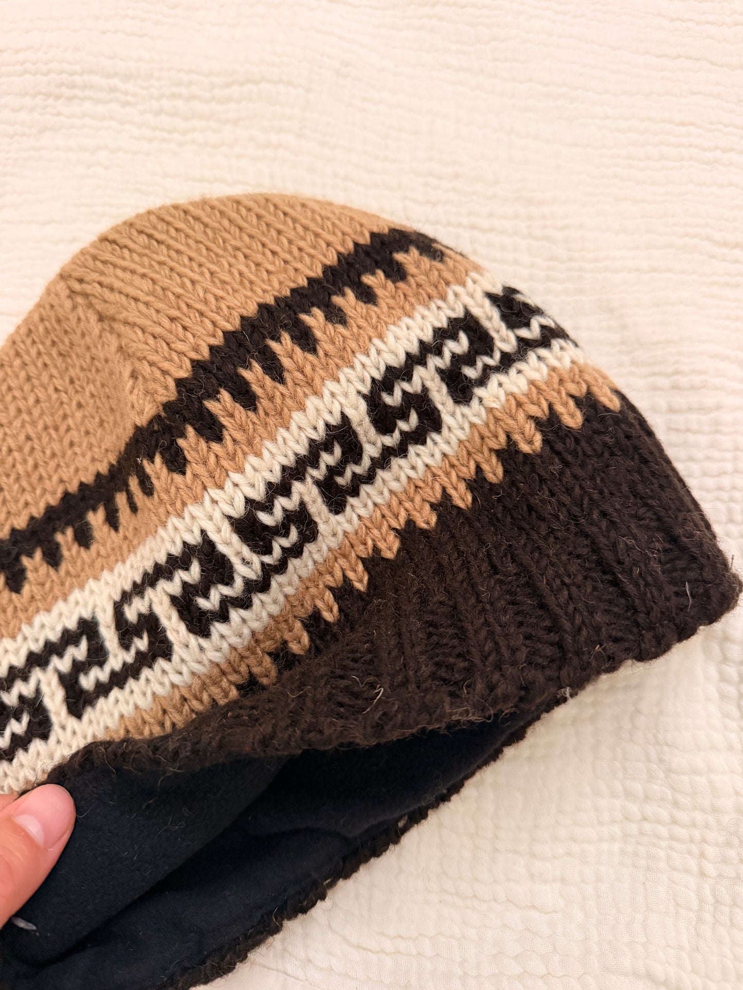 Hand Knit Wool Beanie | Unisex Nepal Wool Hat | Fair Isle Winter Hat | Warm Knit Beanie | Handmade in Nepal