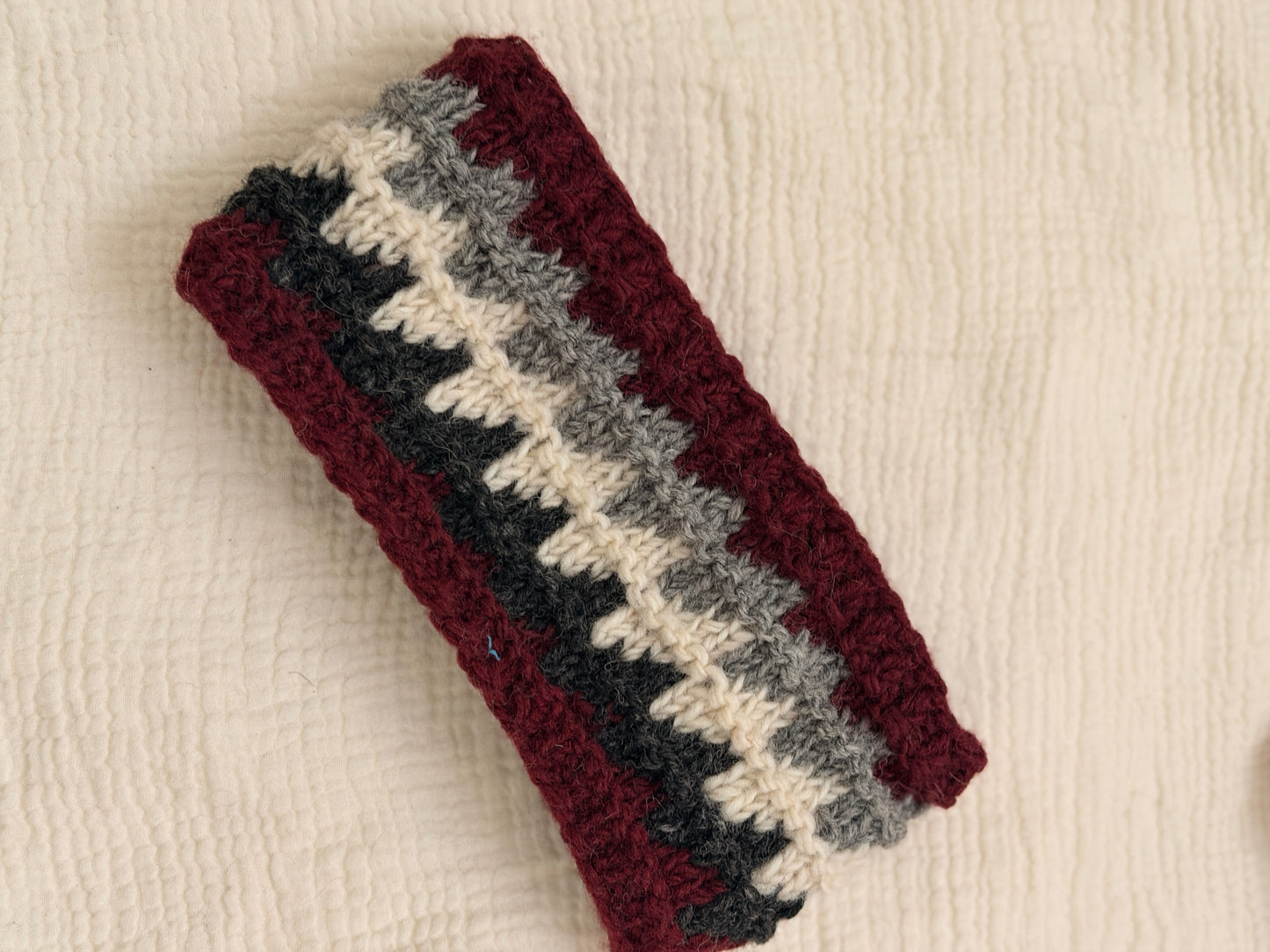 Hand Knit Wool Headband, Fleece Lined Ear Warmer, Colorful Winter Headband, Made in Nepal