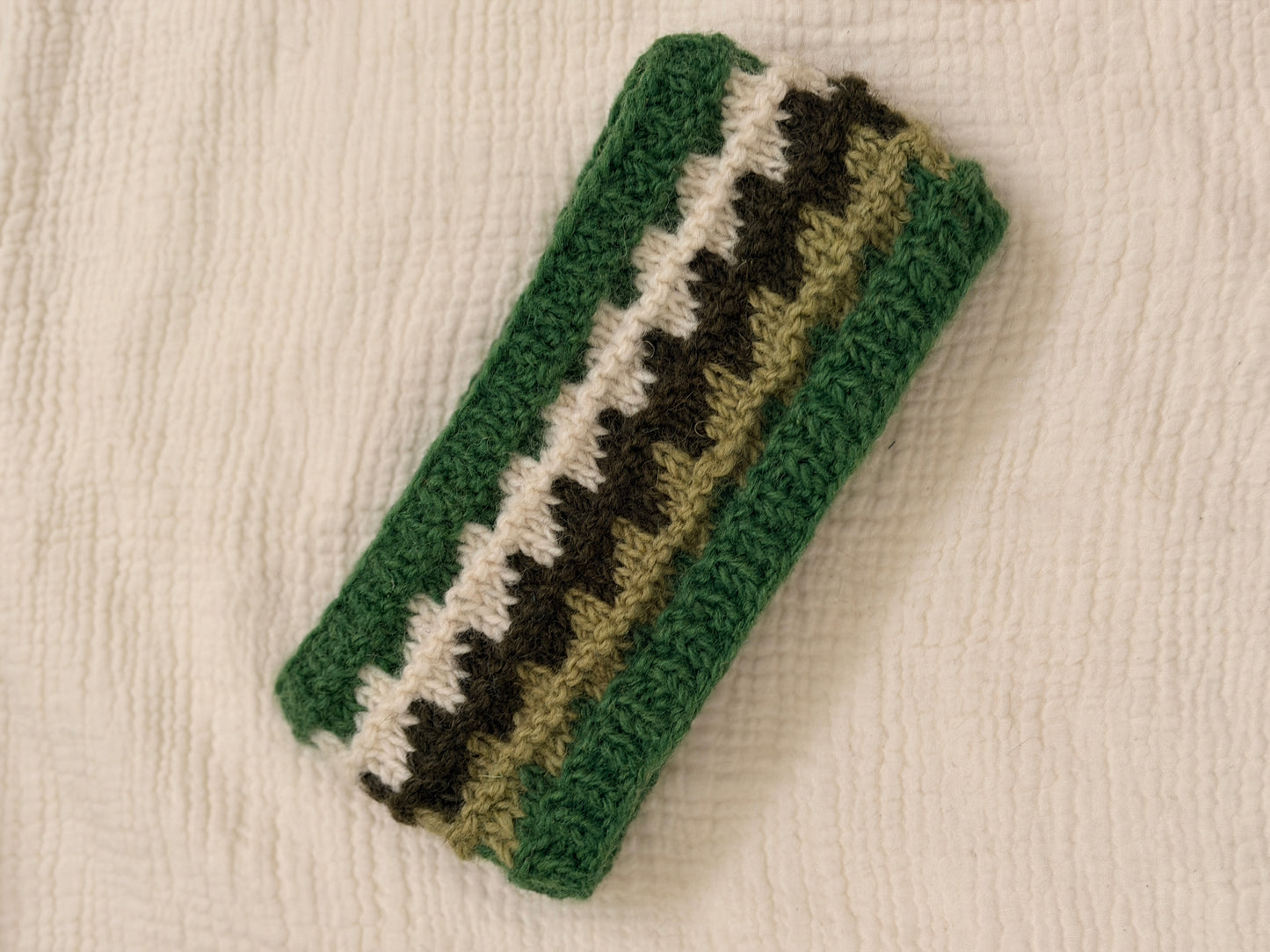 Hand Knit Wool Headband, Fleece Lined Ear Warmer, Colorful Winter Headband, Made in Nepal