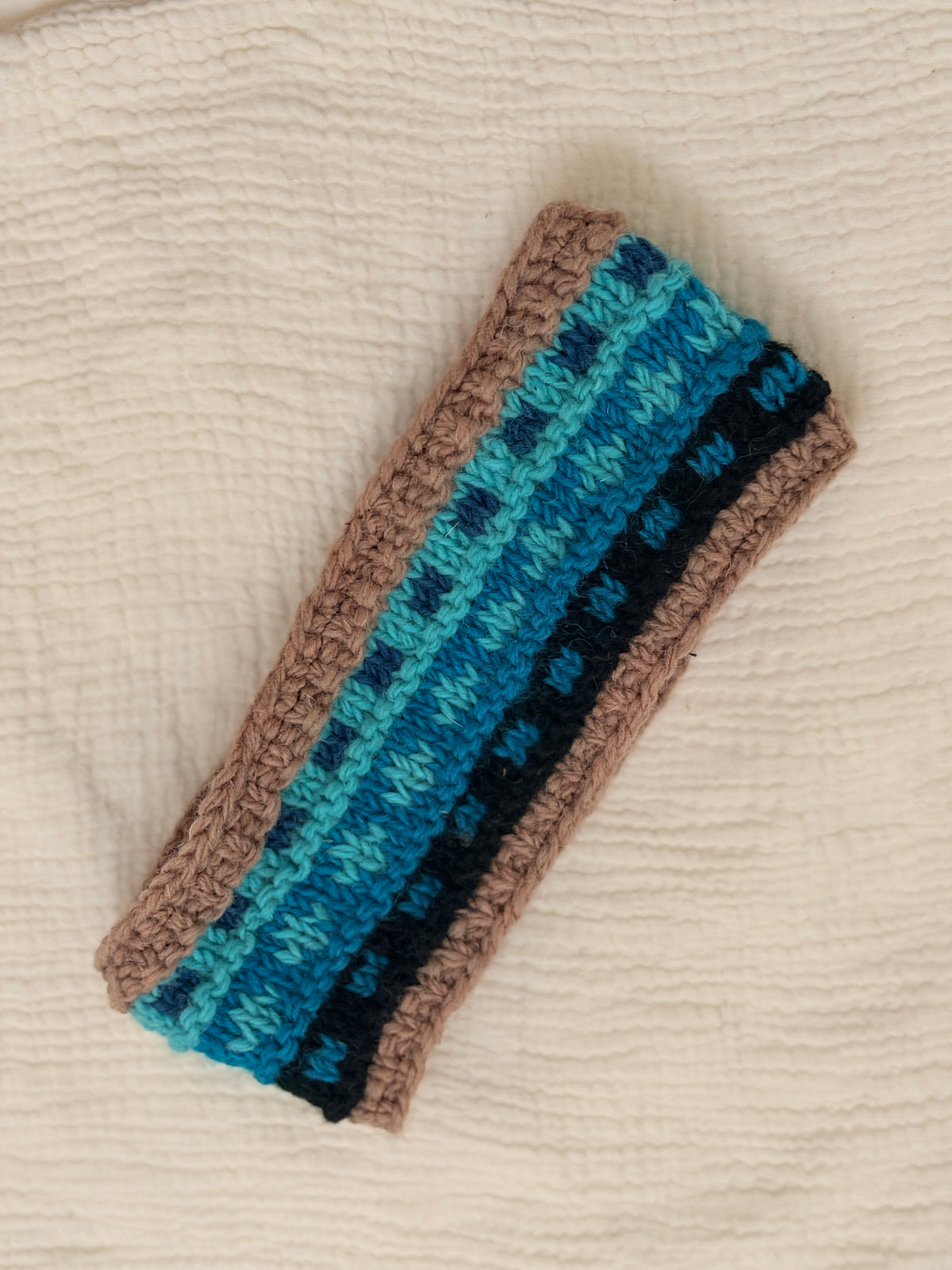 Hand Knit Wool Headband, Fleece Lined Ear Warmer, Colorful Winter Headband, Made in Nepal