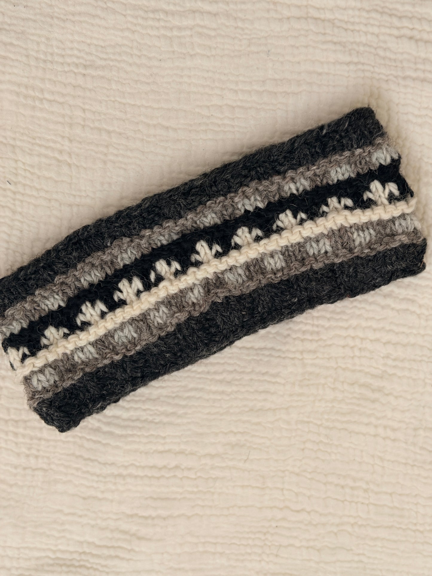 Hand Knit Wool Headband, Fleece Lined Ear Warmer, Colorful Winter Headband, Made in Nepal