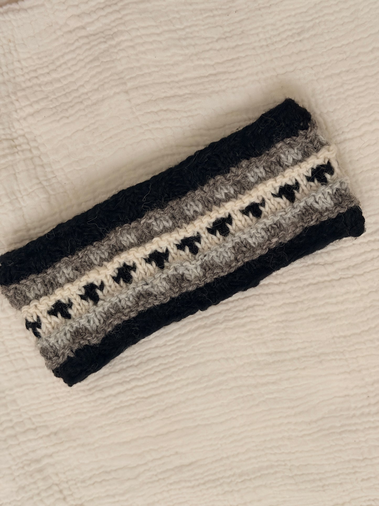 Hand Knit Wool Headband, Fleece Lined Ear Warmer, Colorful Winter Headband, Made in Nepal
