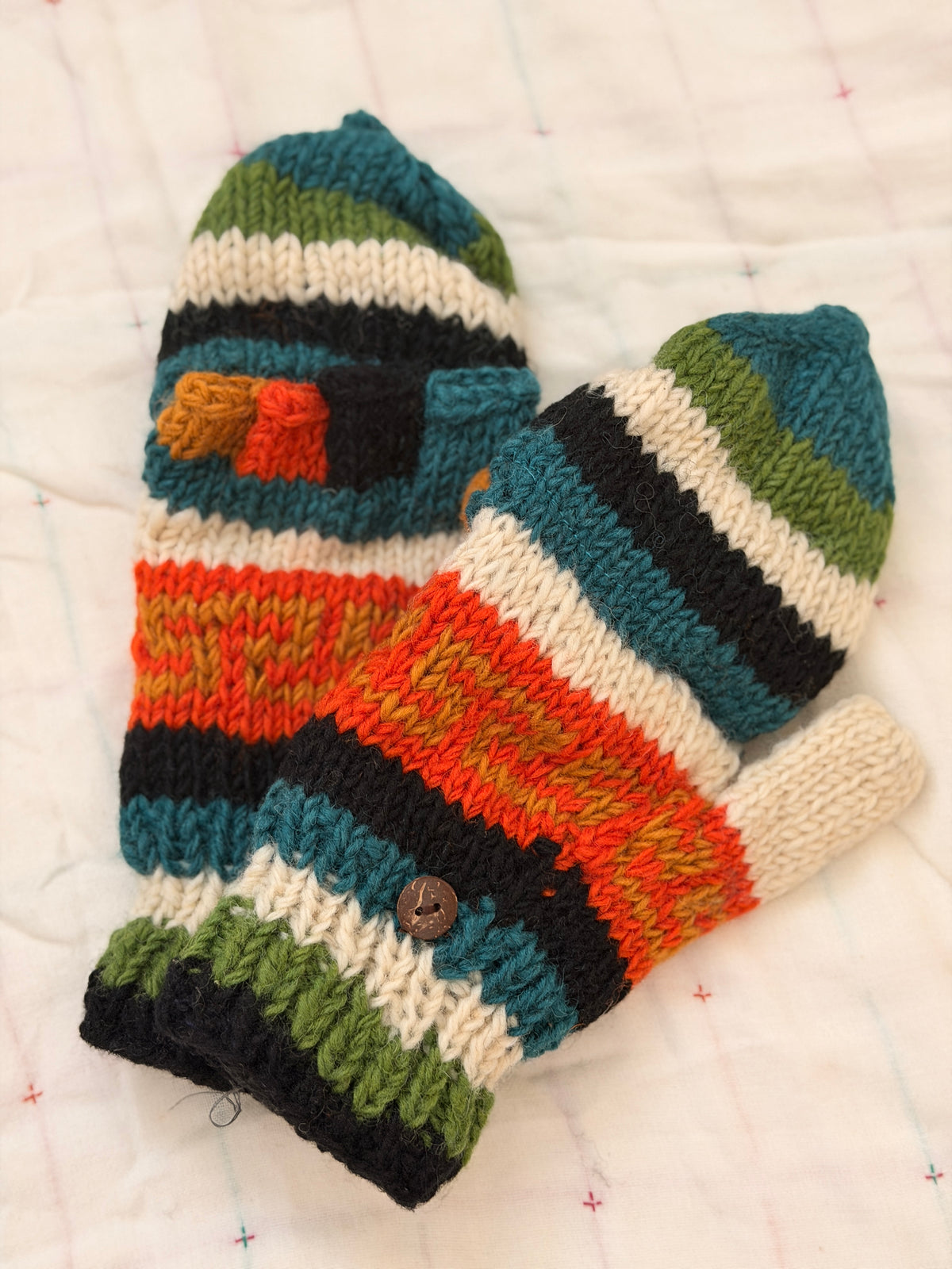 Hand Knit Wool Mittens & Gloves – Fleece Lined, One of a Kind, Handmade in Nepal