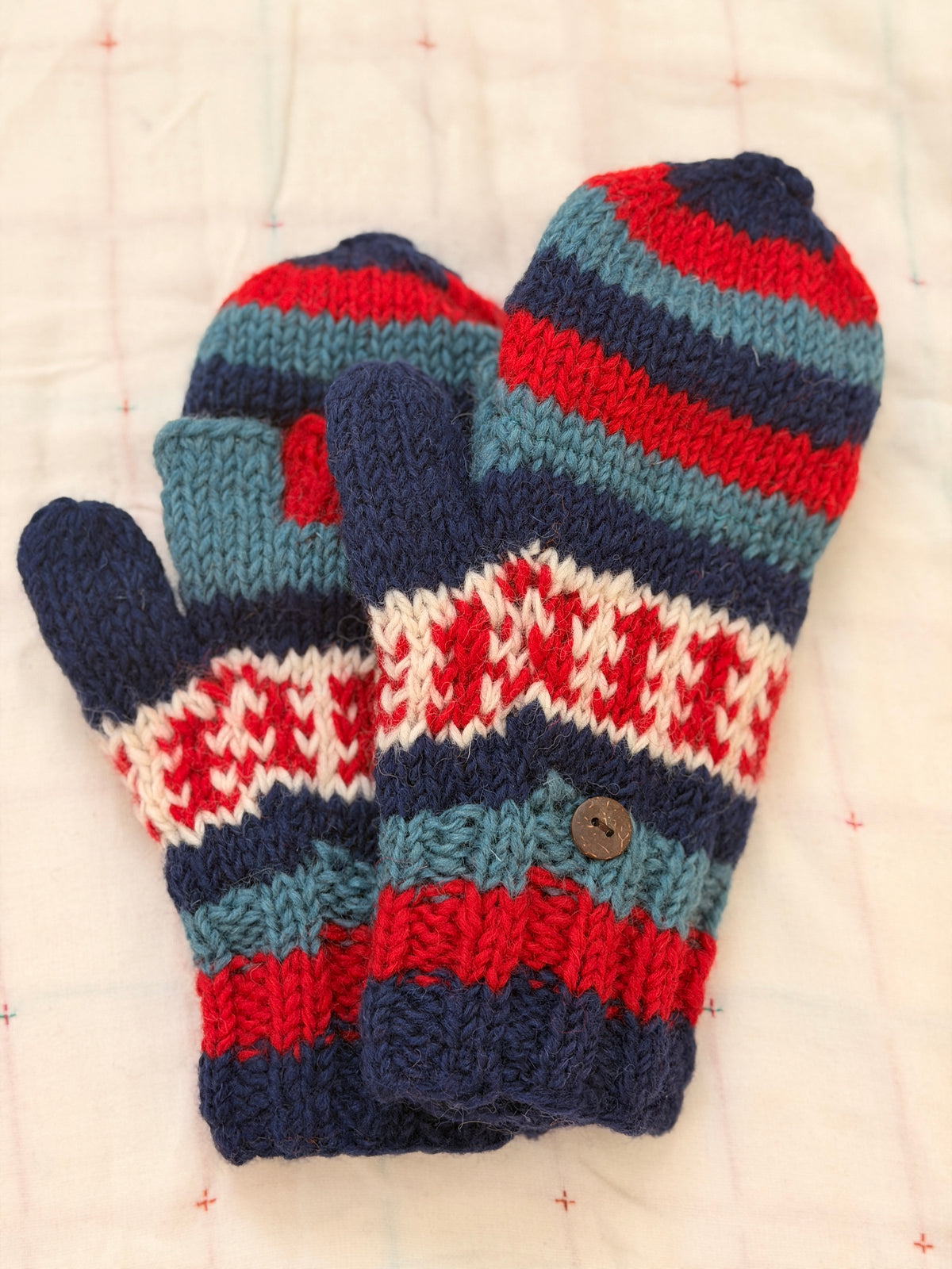 Hand Knit Wool Mittens & Gloves – Fleece Lined, One of a Kind, Handmade in Nepal