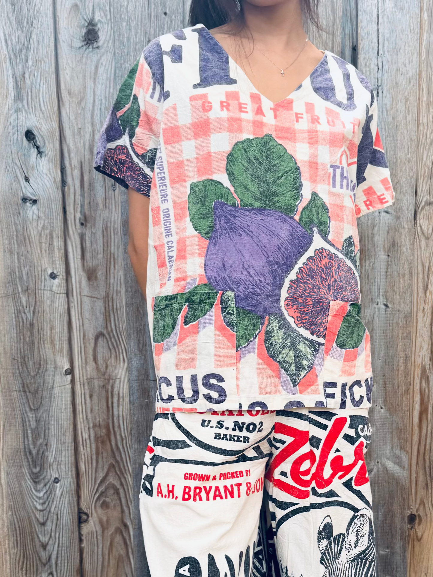 Fig Print Vintage Cotton Top – BoHo Bronte Exclusive