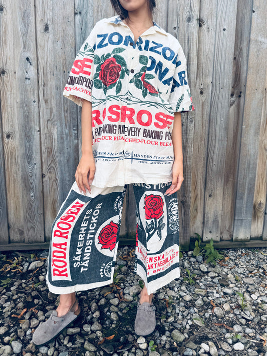 Vintage Flour Sack Print Shirt