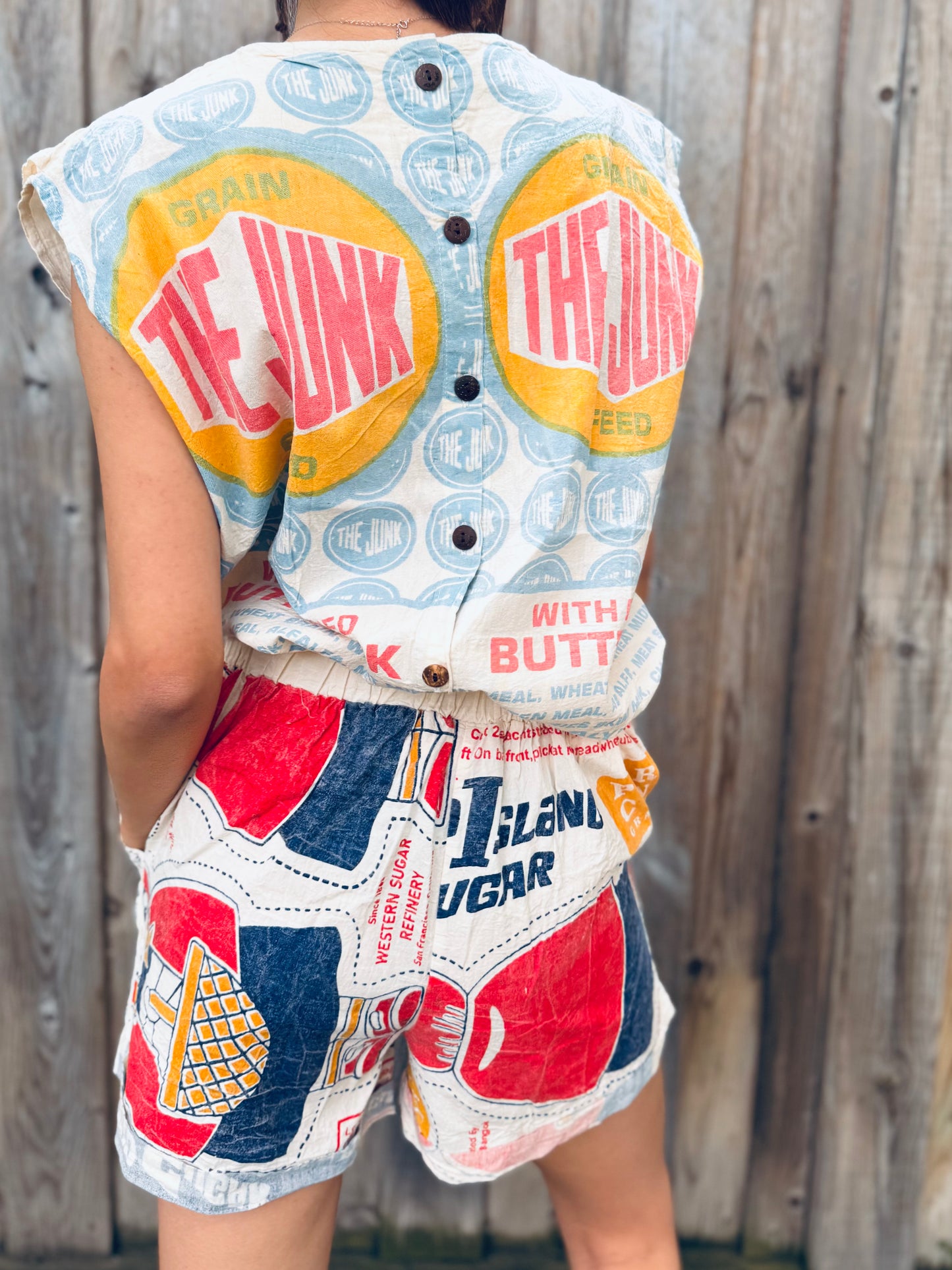 “Junk Feed” Upcycled Ruffle Blouse – Limited Edition