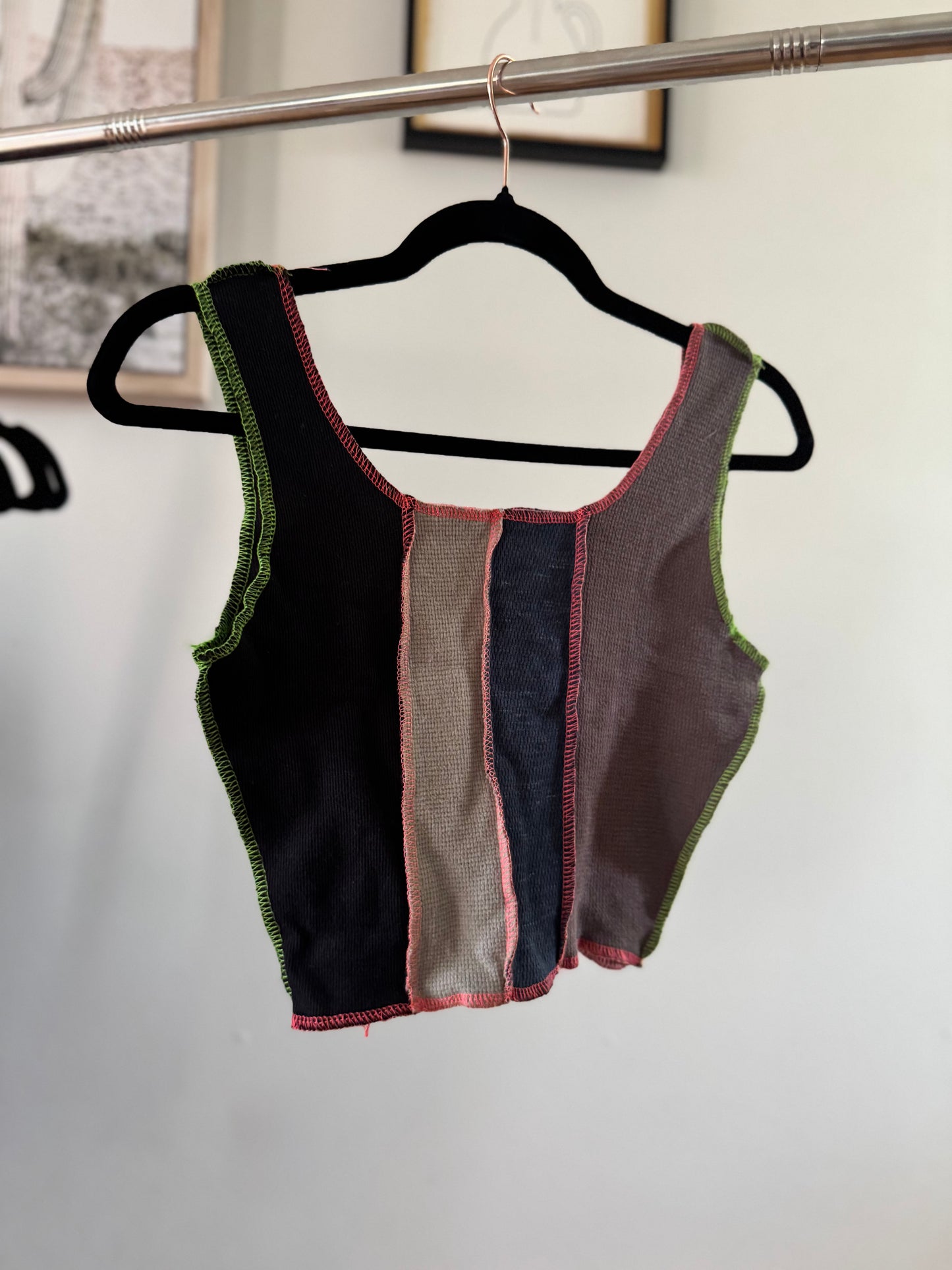 Deconstructed Patchwork Crop Top – Y2K Streetwear Series