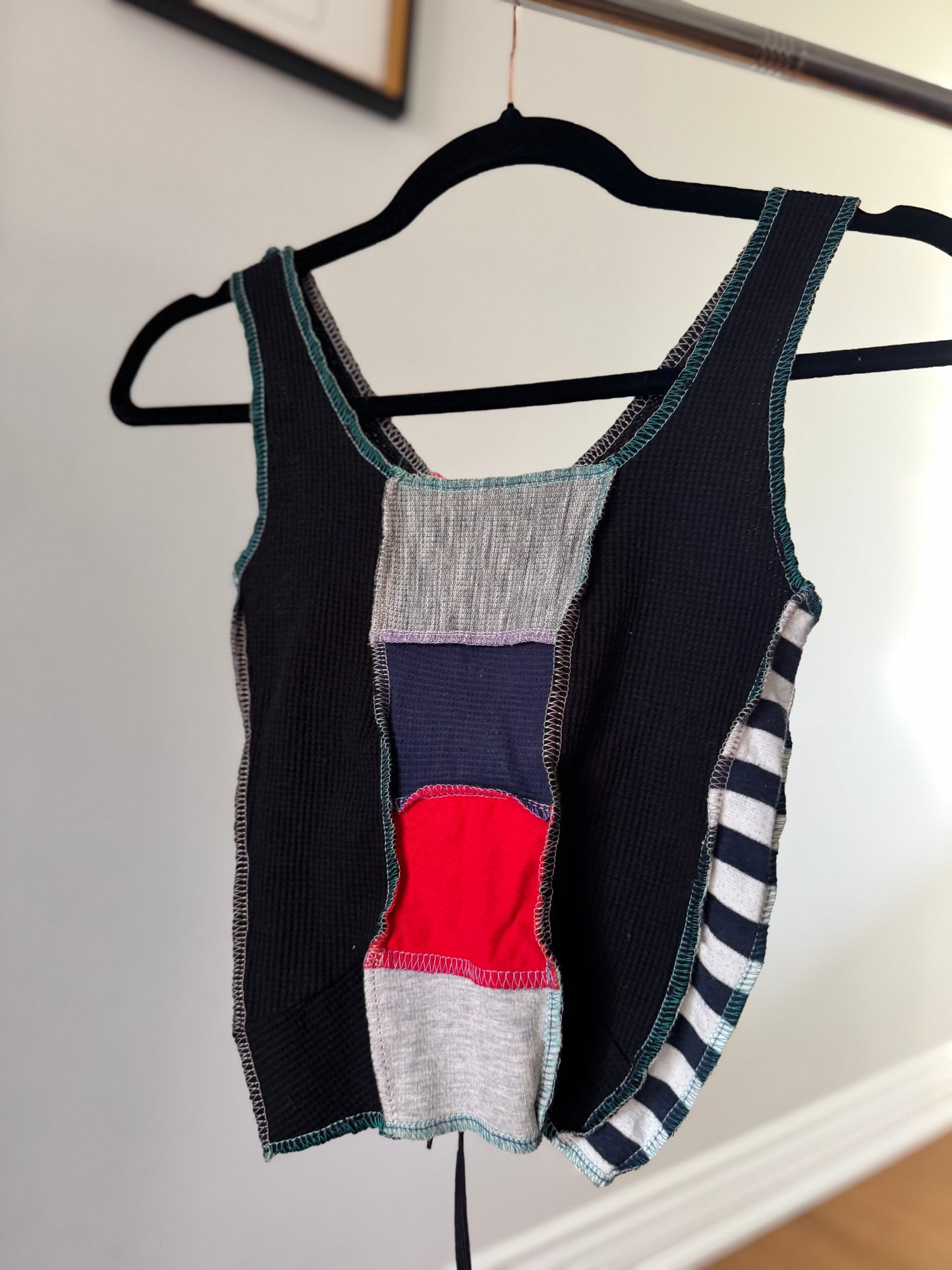 Deconstructed Patchwork Crop Top – Y2K Streetwear Series