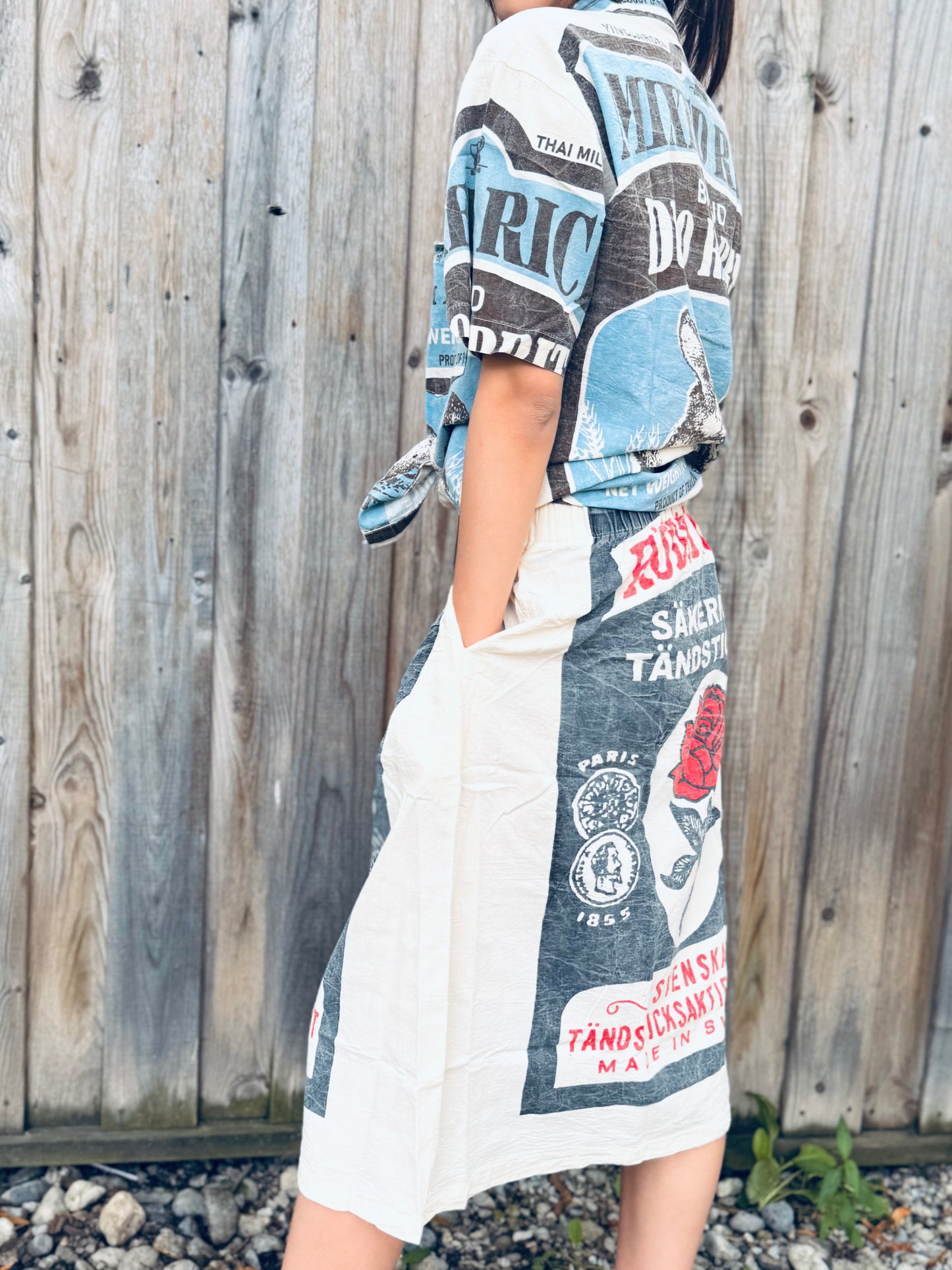 Vintage Floral Sack Top – Red Rose Print