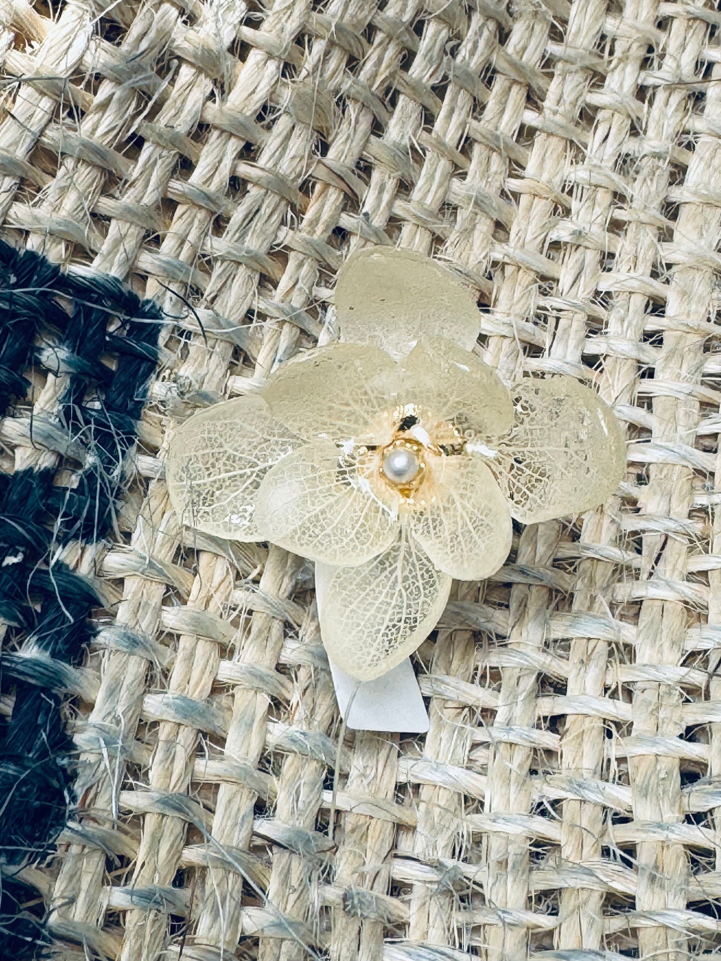 Real Dried Hydrangea Adjustable Ring – 14K Gold‑Filled