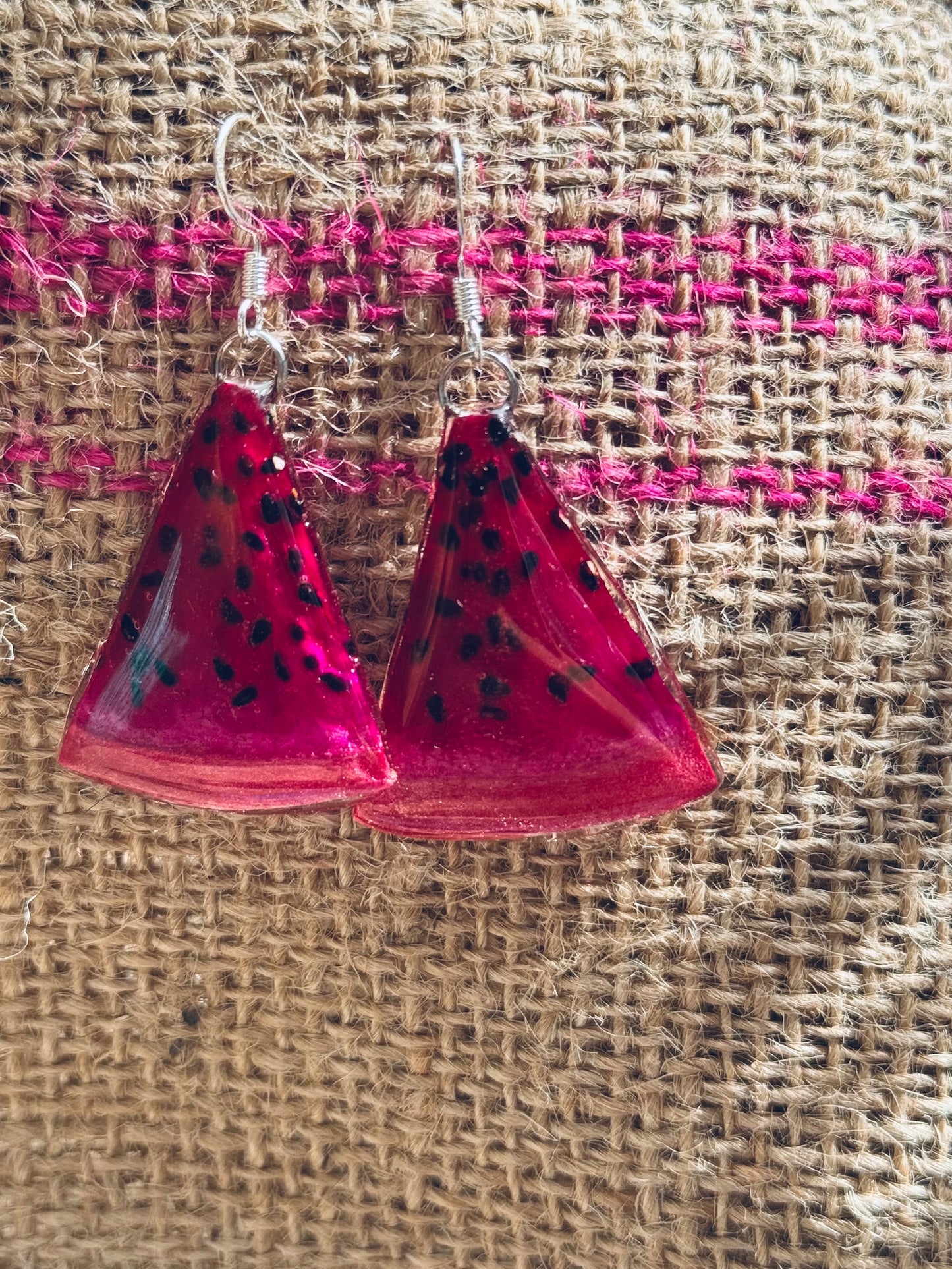 Real Purple Dragon Fruit Slice Earrings – Sterling Silver Hooks