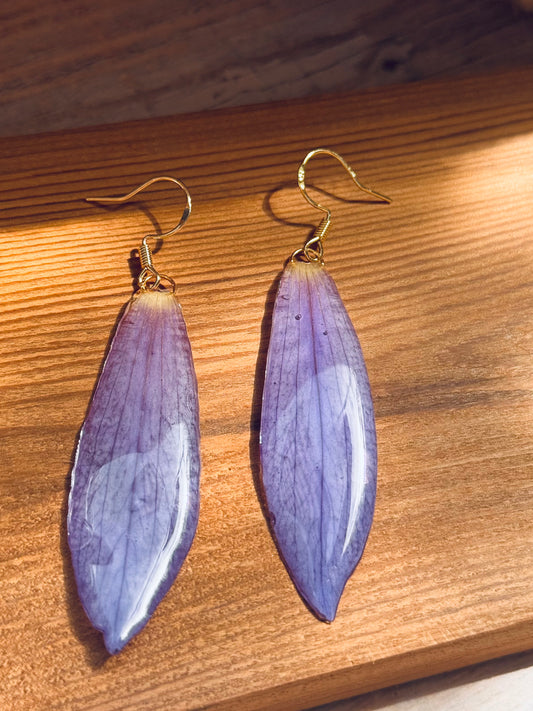 Blue Lotus Petal Earrings – Real Petals, Timeless Charm