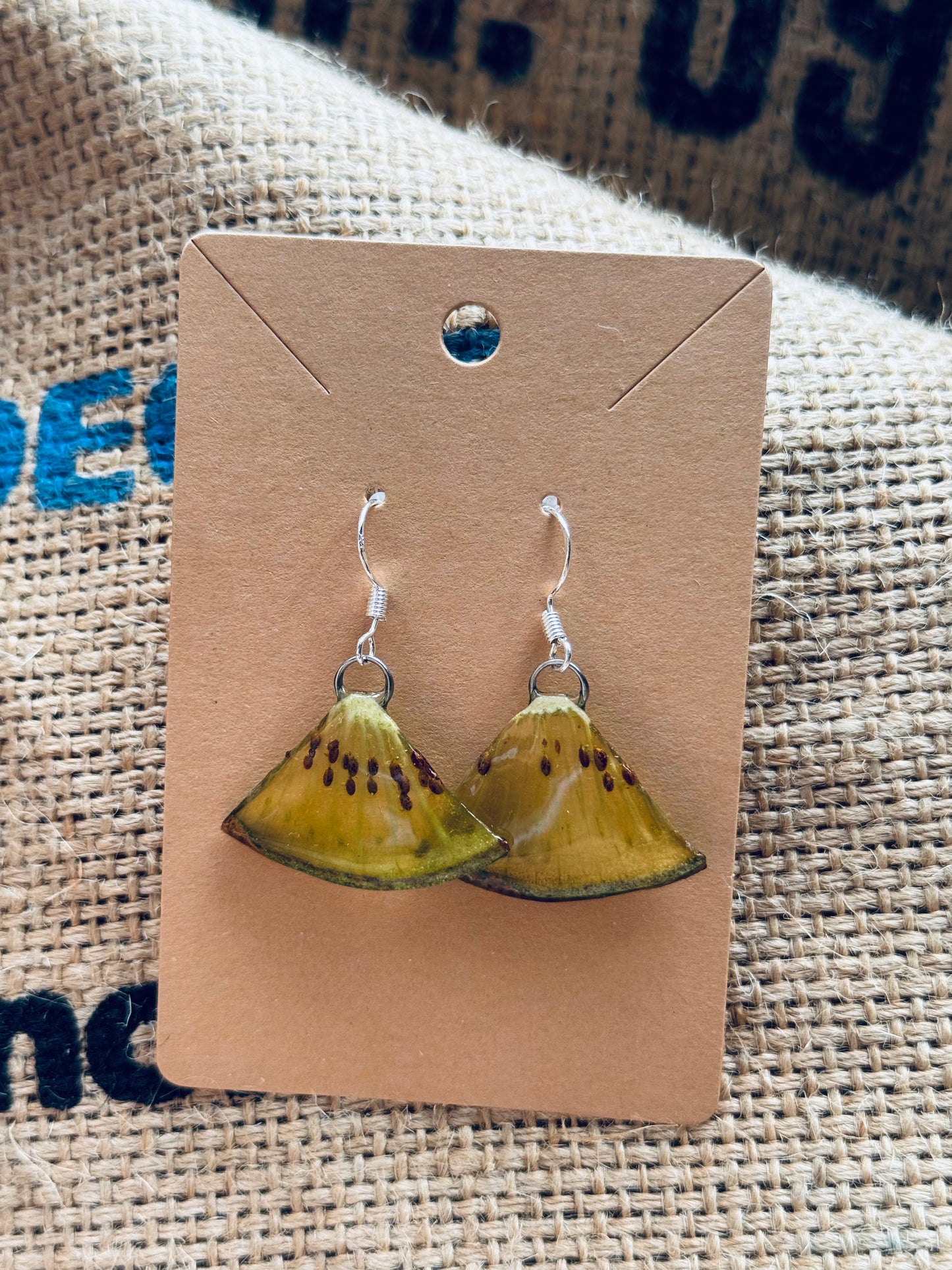 Real Kiwi Slice Earrings