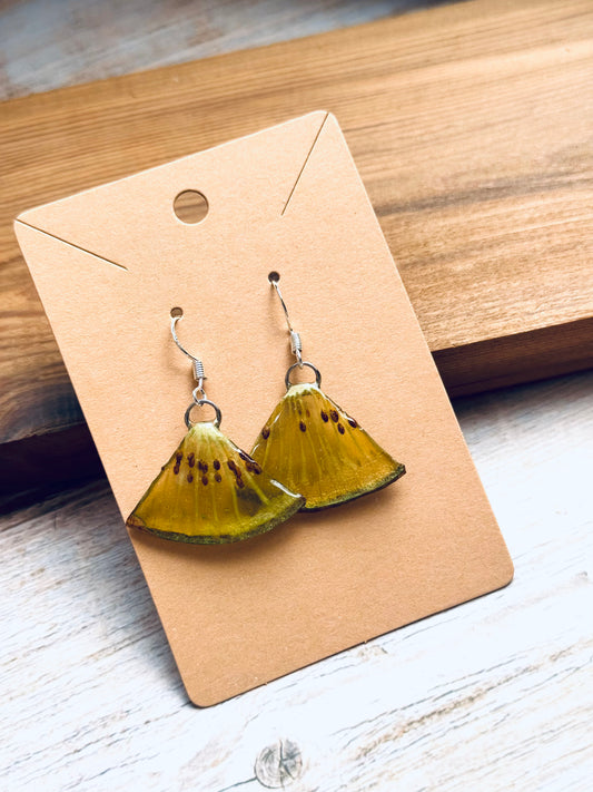 Real Kiwi Slice Earrings