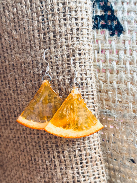 Real Grapefruit Slice Earrings