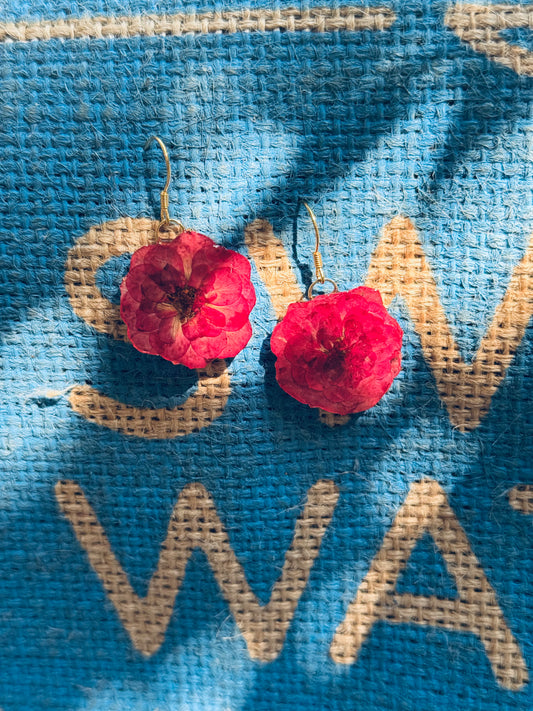 Tiny Velvet Rose Earrings – Handcrafted & Timeless