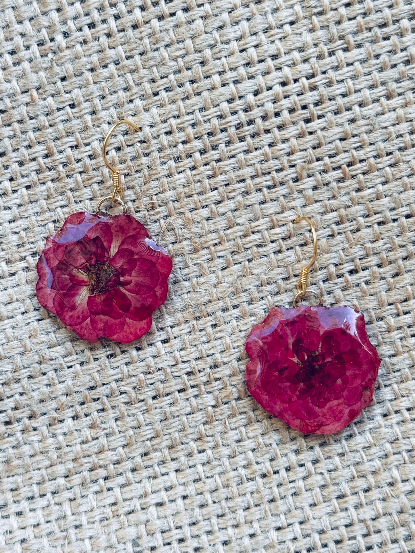 Tiny Velvet Rose Earrings – Handcrafted & Timeless