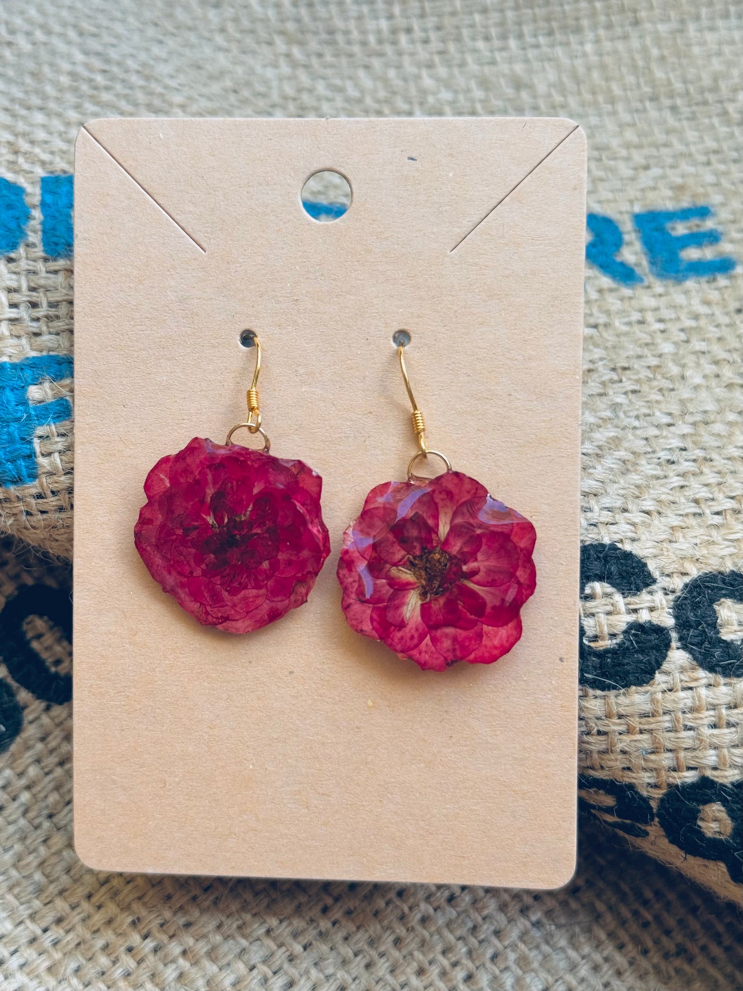 Tiny Velvet Rose Earrings – Handcrafted & Timeless