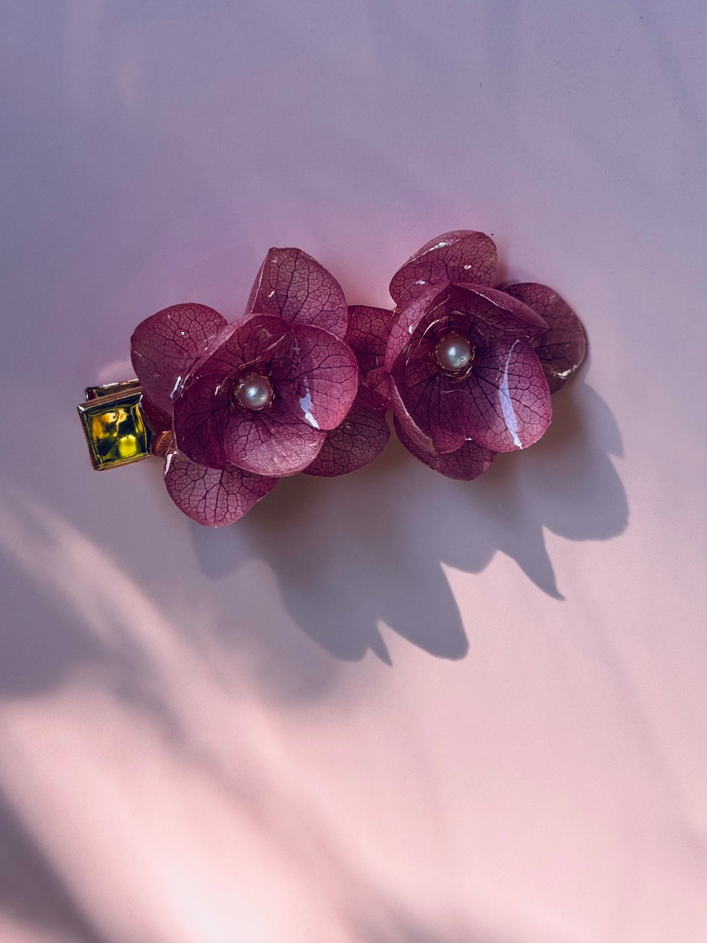 Ethereal Hydrangea Hair Clip – Deep Plum