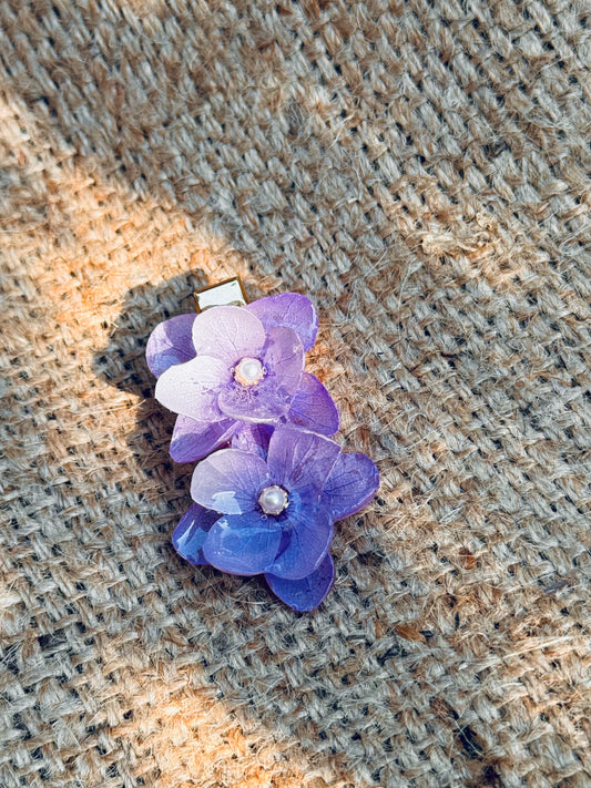 Lavender Bloom Real Hydrangea Hair Clip | BoHo Bronte