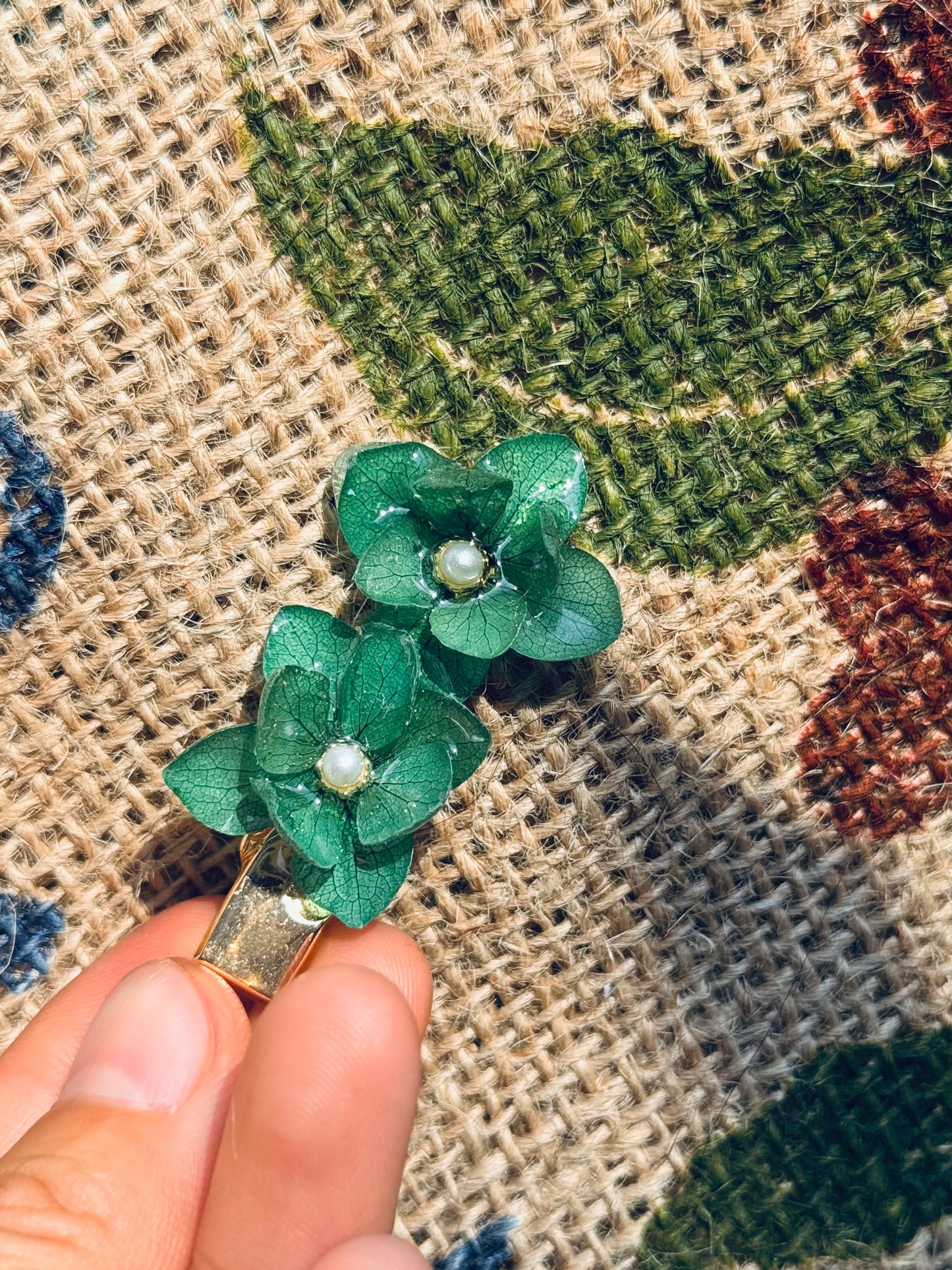 Fresh Forest Hydrangea Hair Clip
