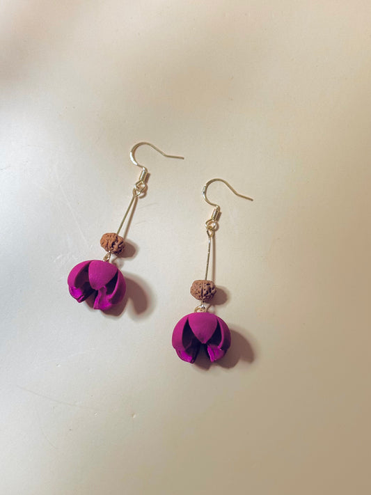 💜 Wild Orchid Purple – Open Smile Earrings ✨