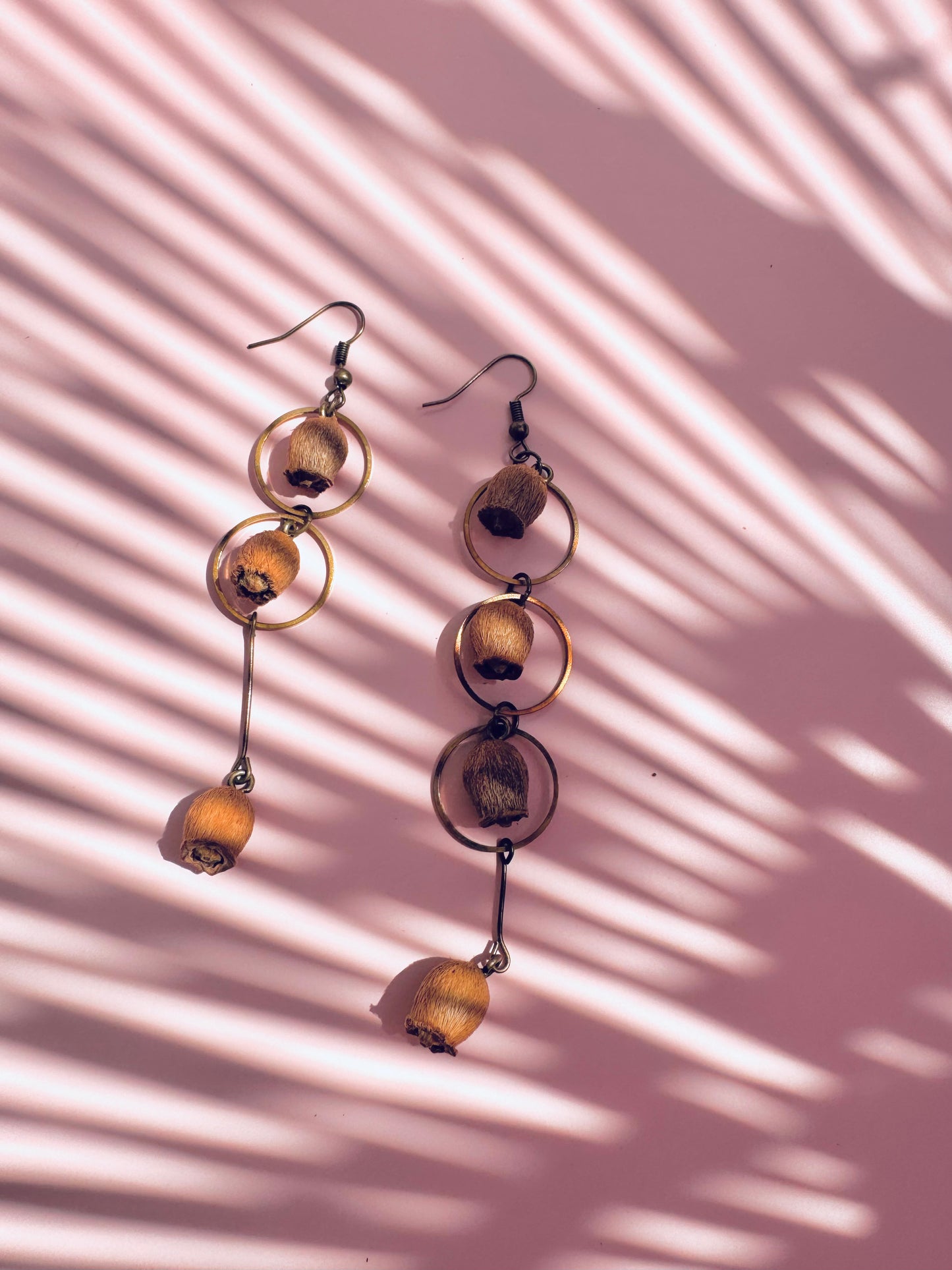 “Bell Bloom” Earrings – Natural Bell Pod & Antique Bronze Hook