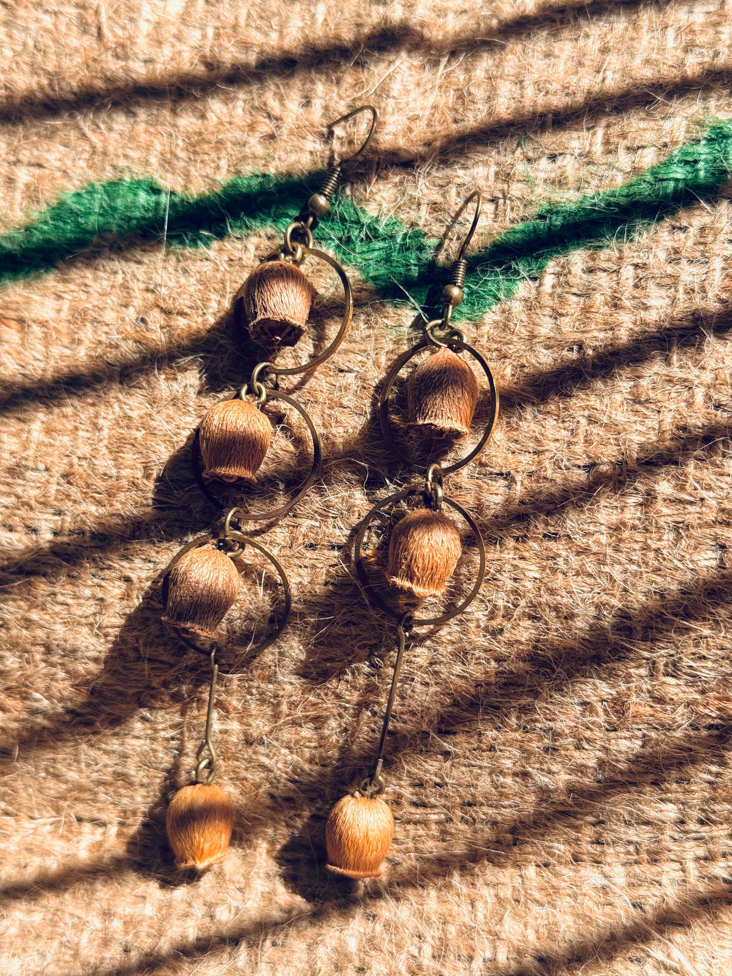 “Bell Bloom” Earrings – Natural Bell Pod & Antique Bronze Hook