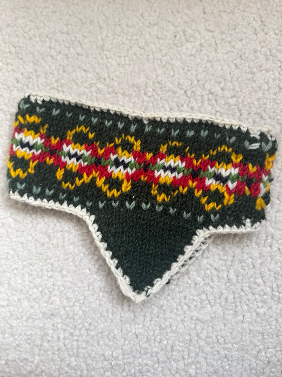 Hand Knit Wool Ear Warmer Headband – Nordic Folk Winter Hairband | Made in Nepal