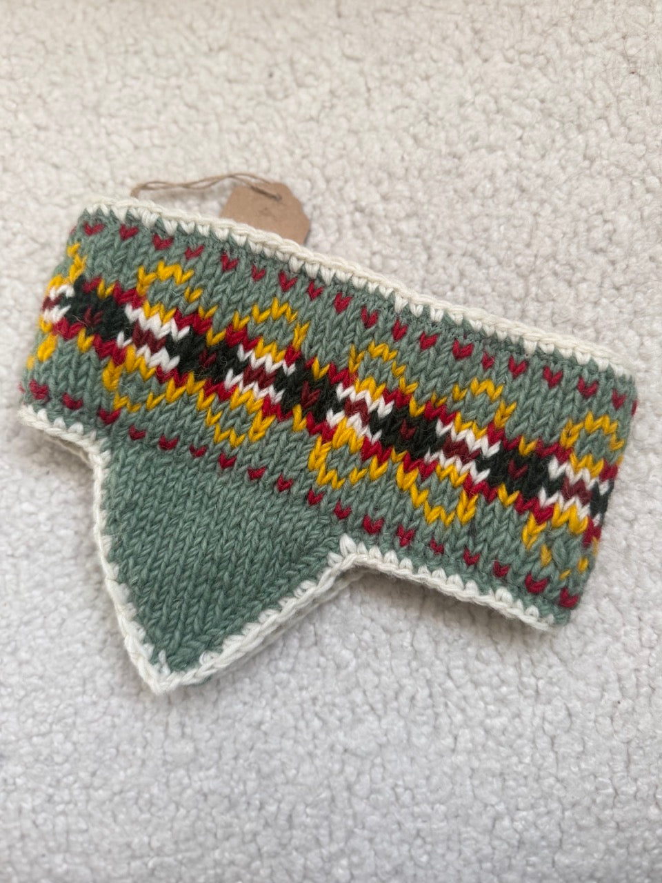 Hand Knit Wool Ear Warmer Headband – Nordic Folk Winter Hairband | Made in Nepal