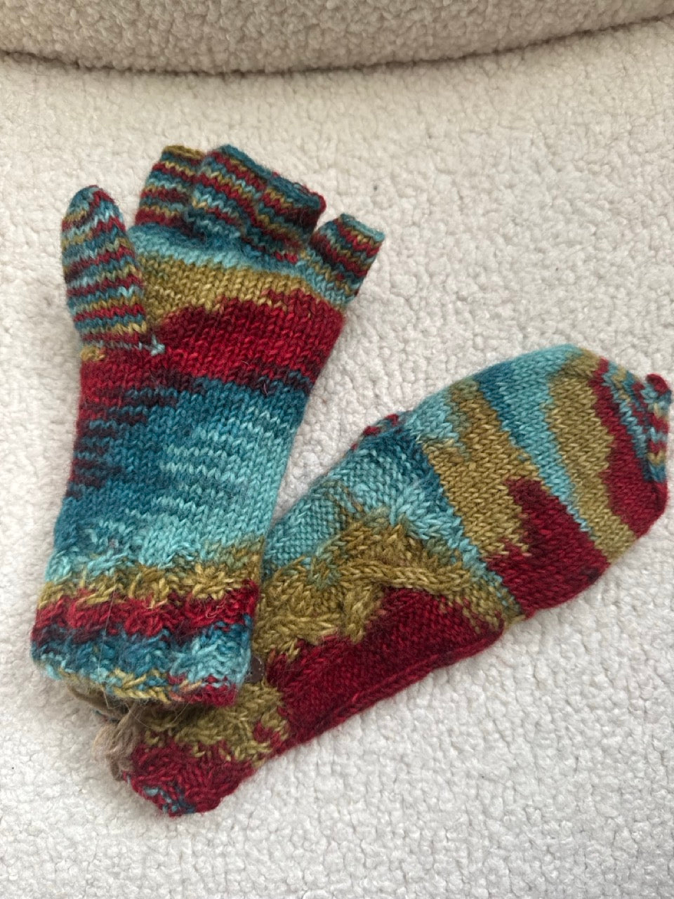 Hand Knit Wool Mittens & Gloves – Fleece Lined, One of a Kind, Handmade in Nepal