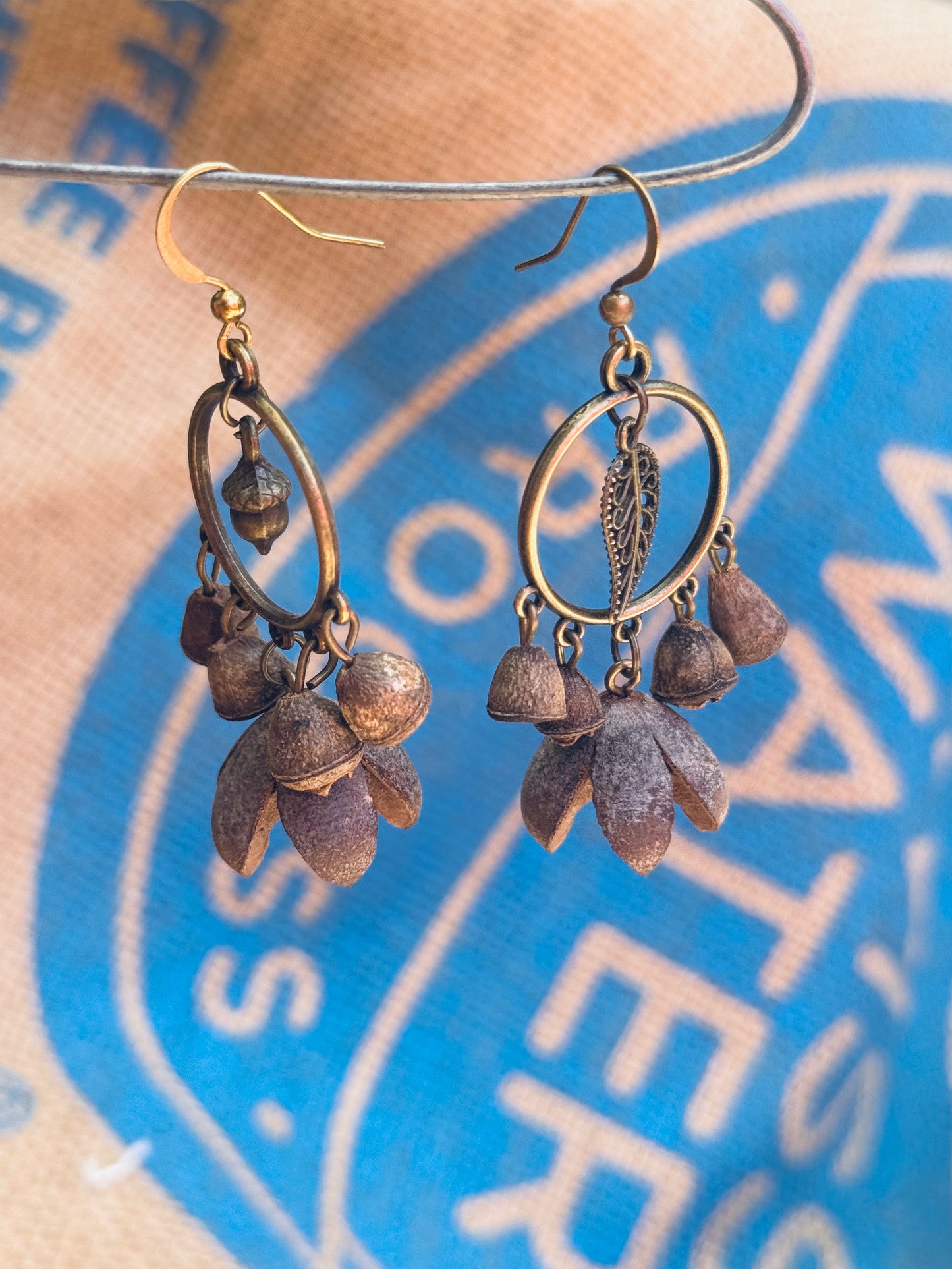 🪶 Forest Whispers – Dream Catcher Earrings with Brass Hooks 🌿