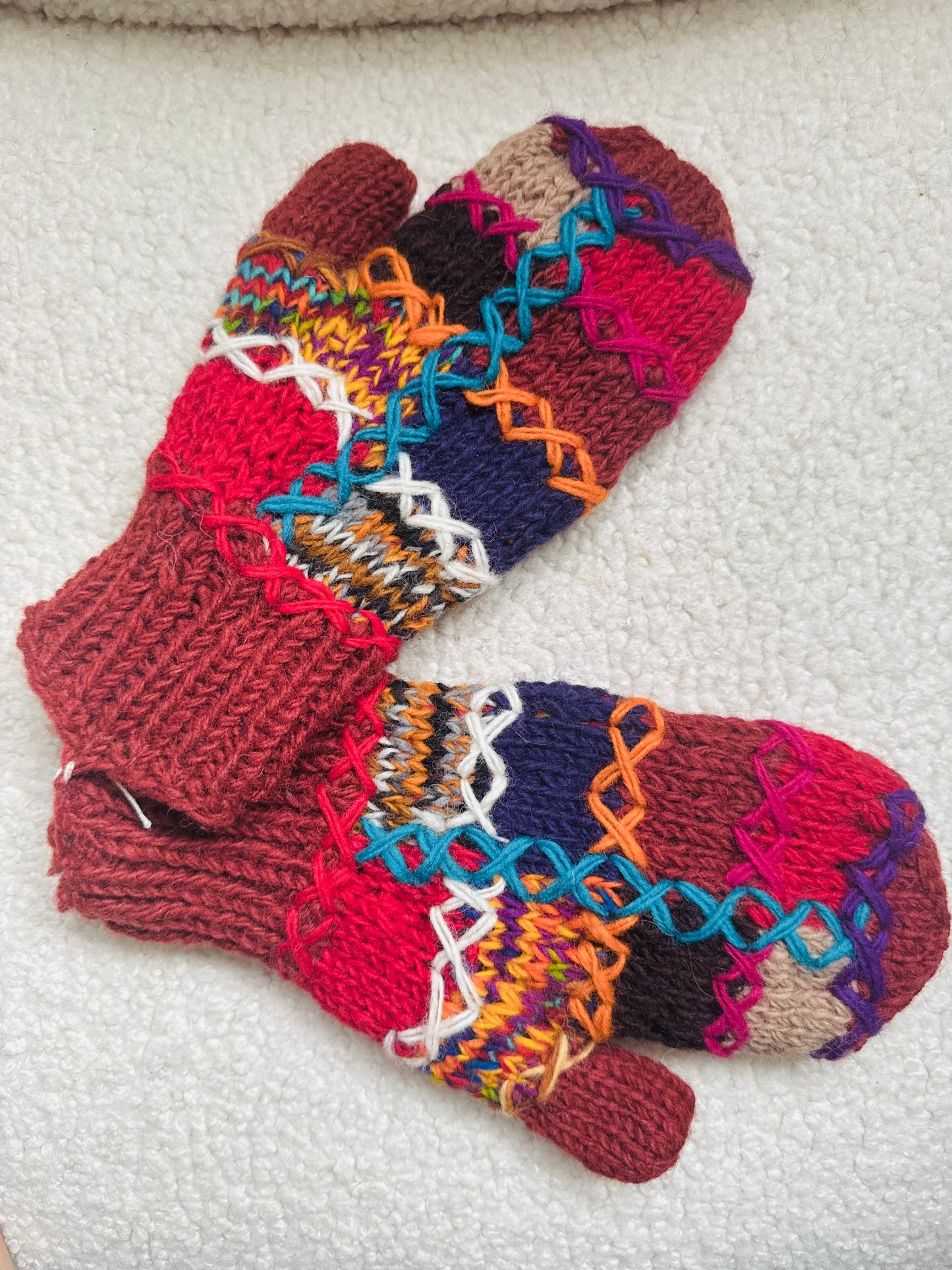 Handmade Wool Mittens – Patchwork Collection