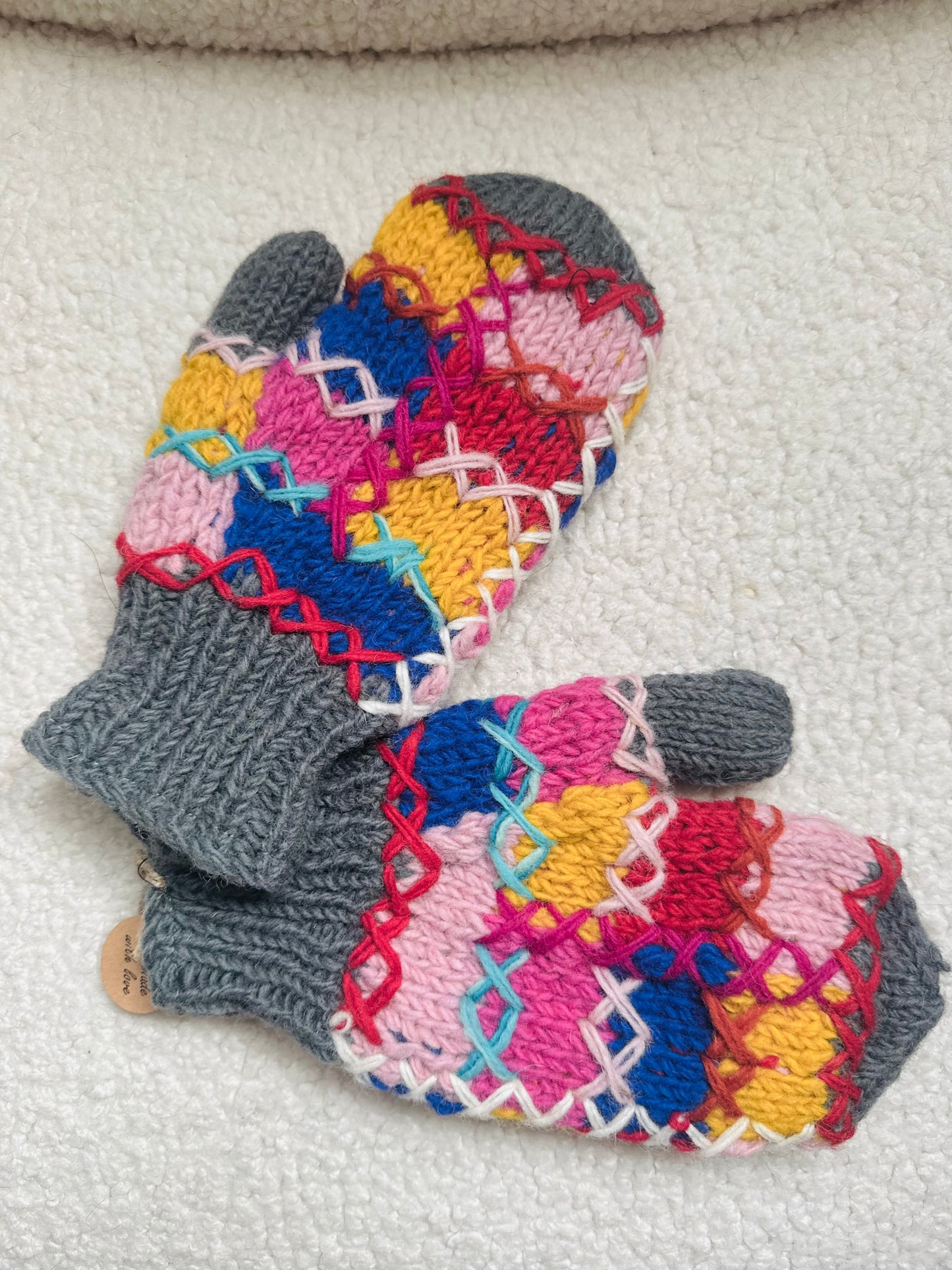 Handmade Wool Mittens – Patchwork Collection