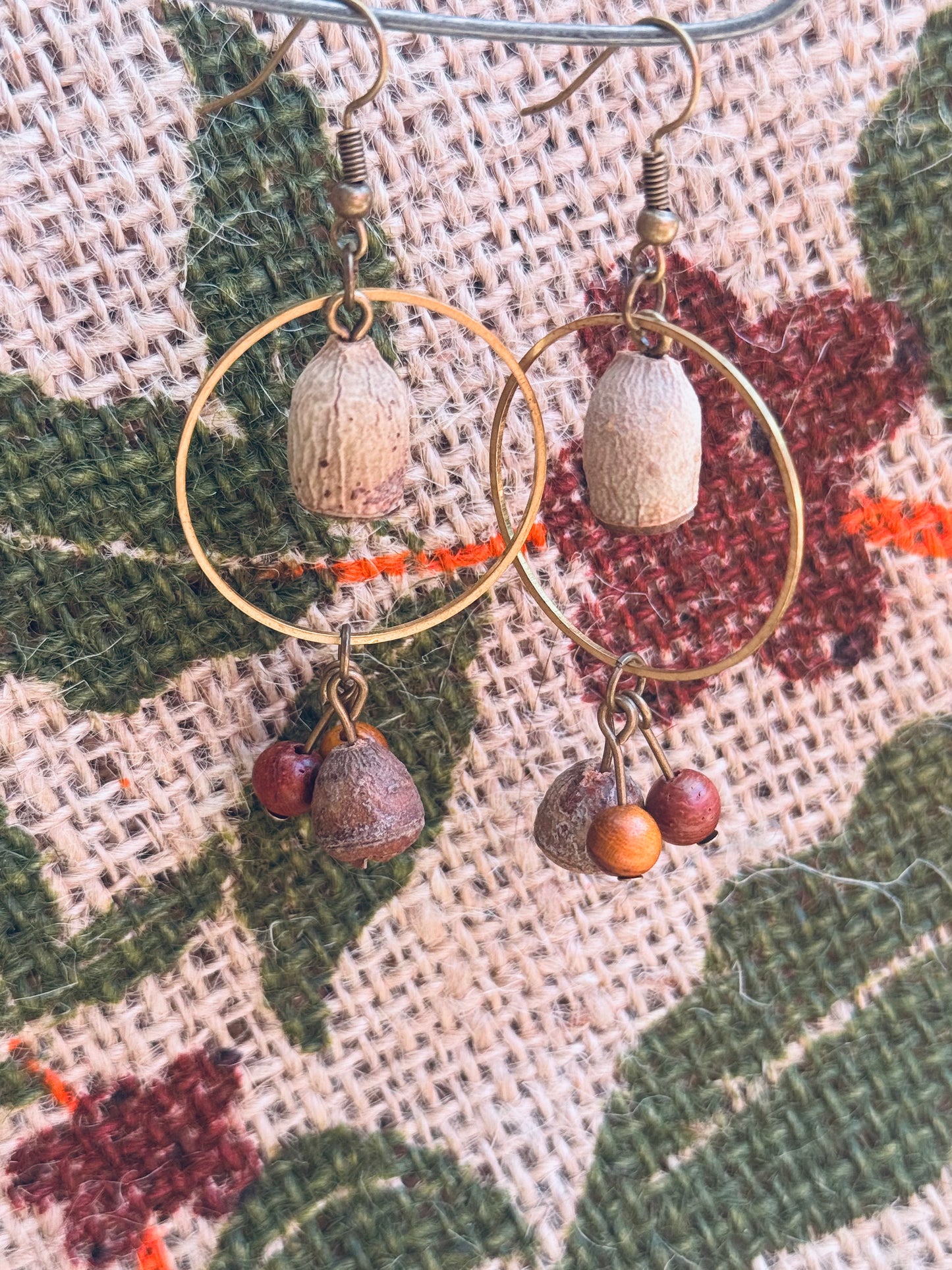 “Forest Echo” Earrings – Love Fruit, Sandalwood & Bell Pod