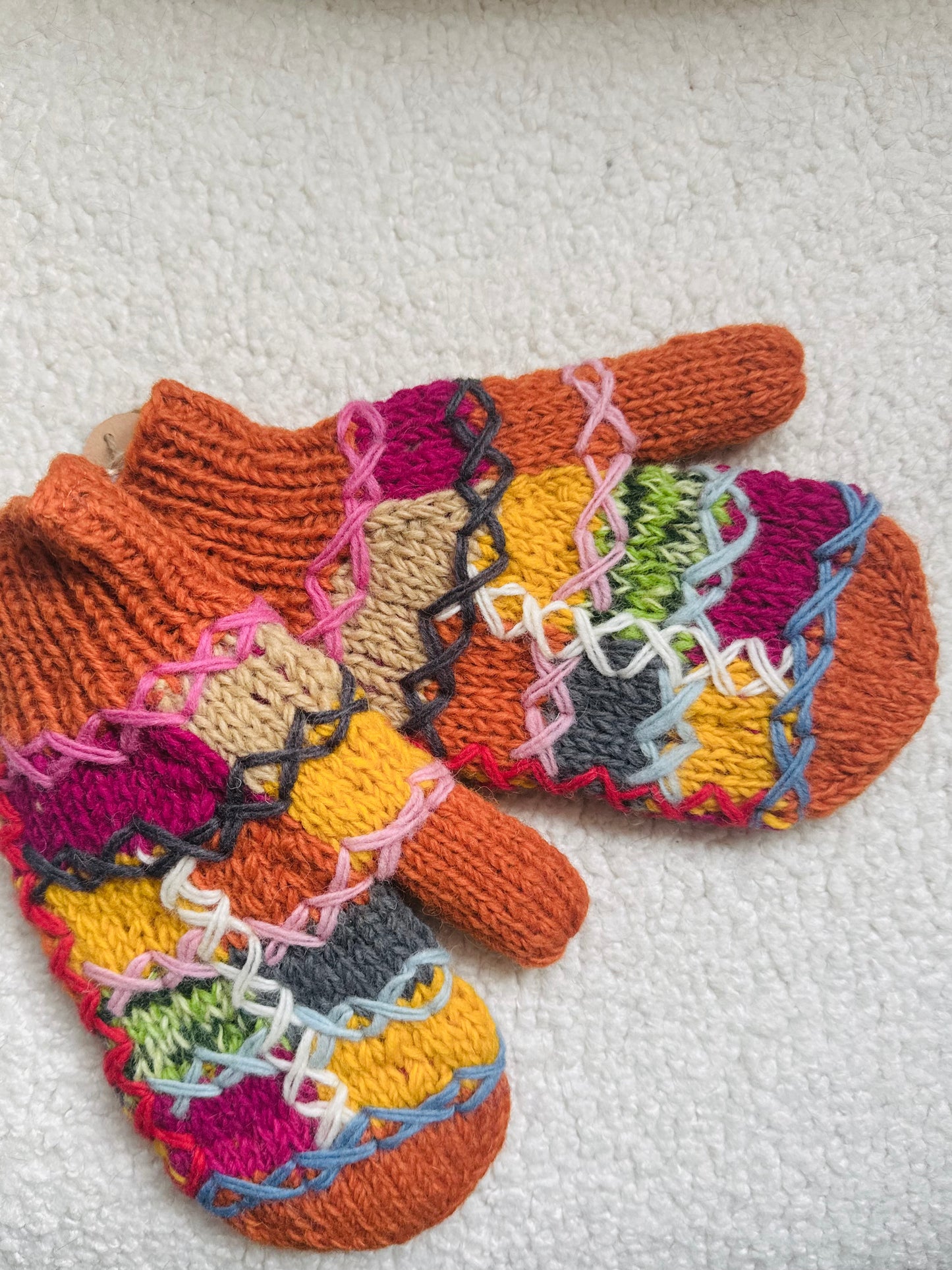 Handmade Wool Mittens – Patchwork Collection